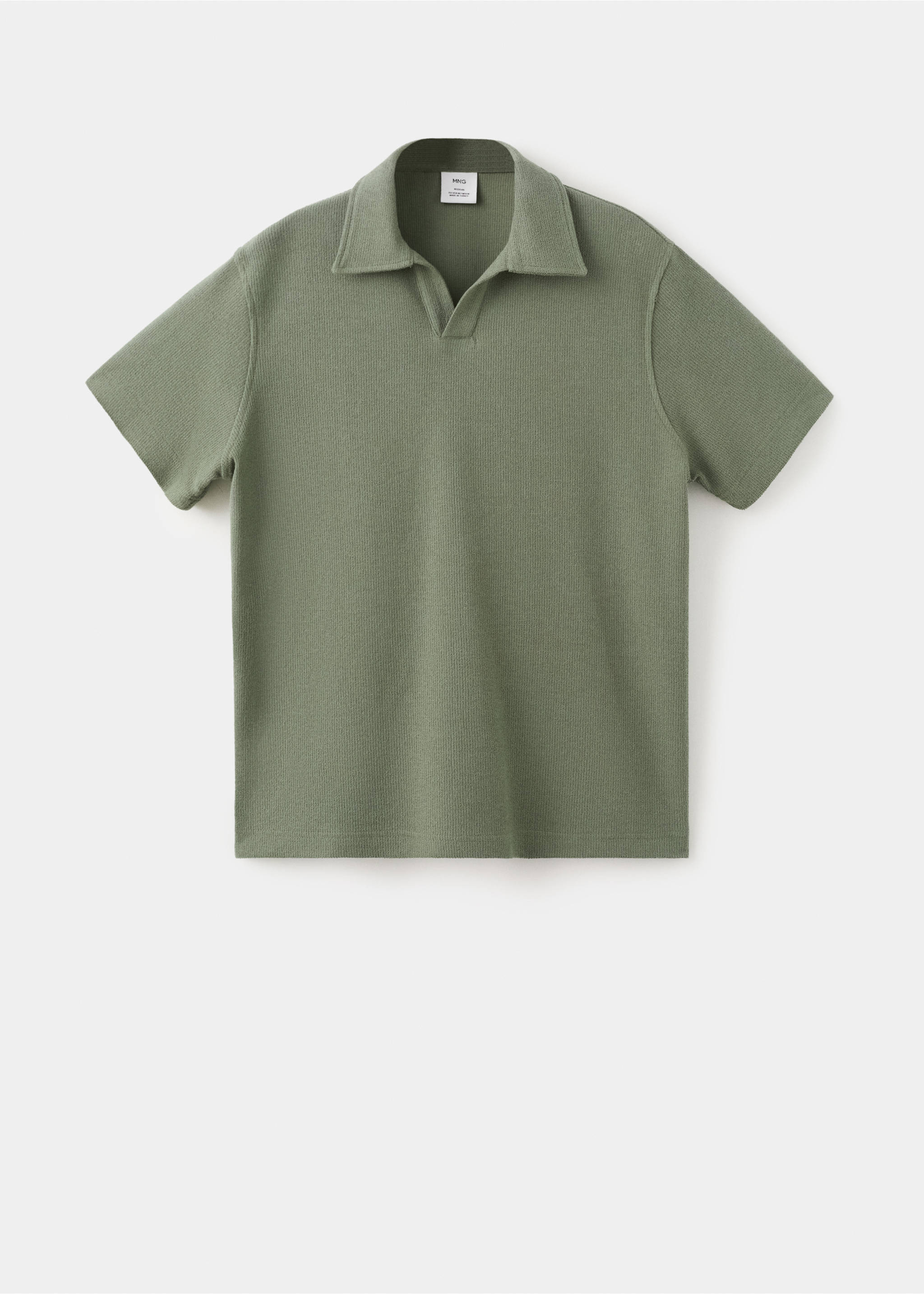 Regular-fit textured polo shirt - Article without model, Forest Green. Ref: 27097895-00.