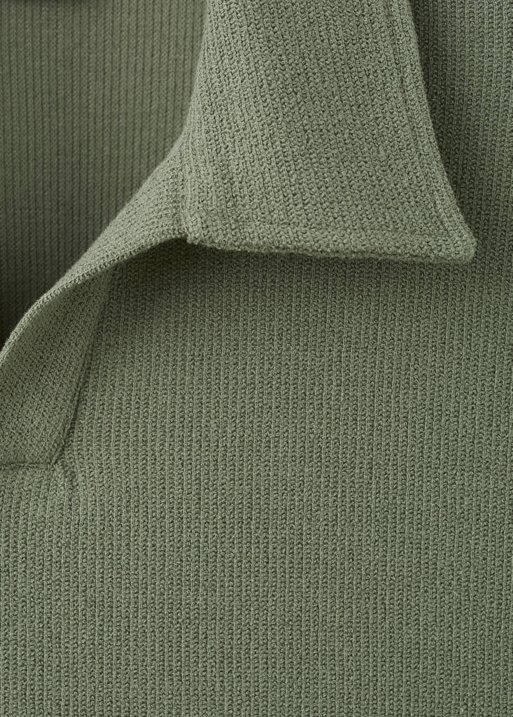 Regular-fit textured polo shirt — Forest Green