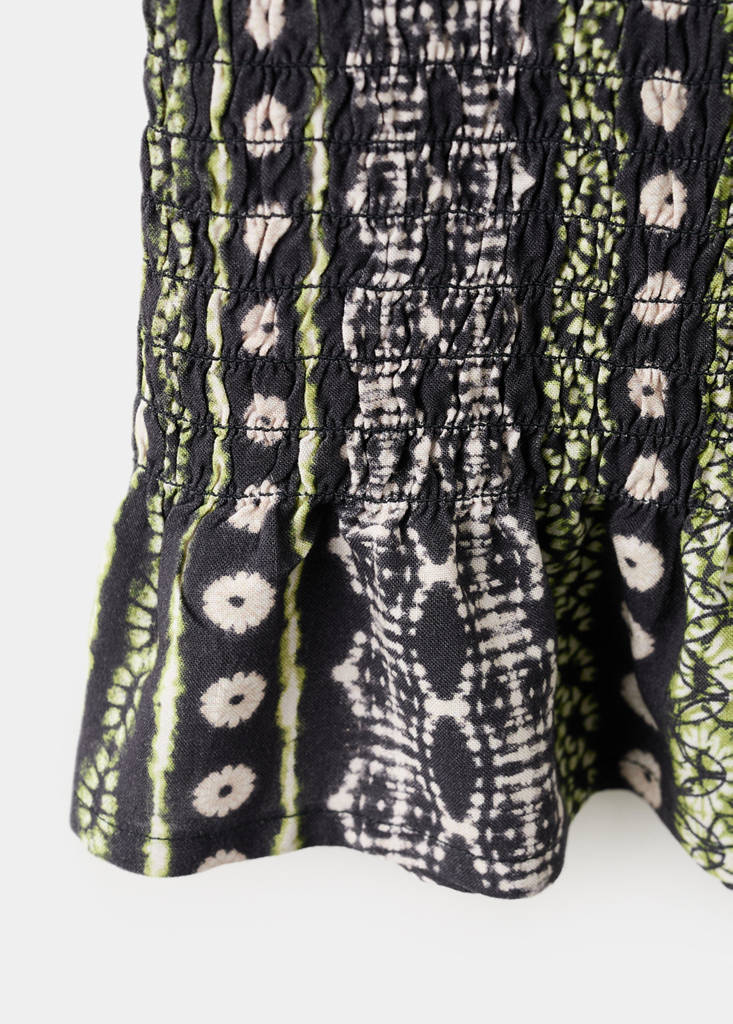 Printed asymmetrical dress — Black