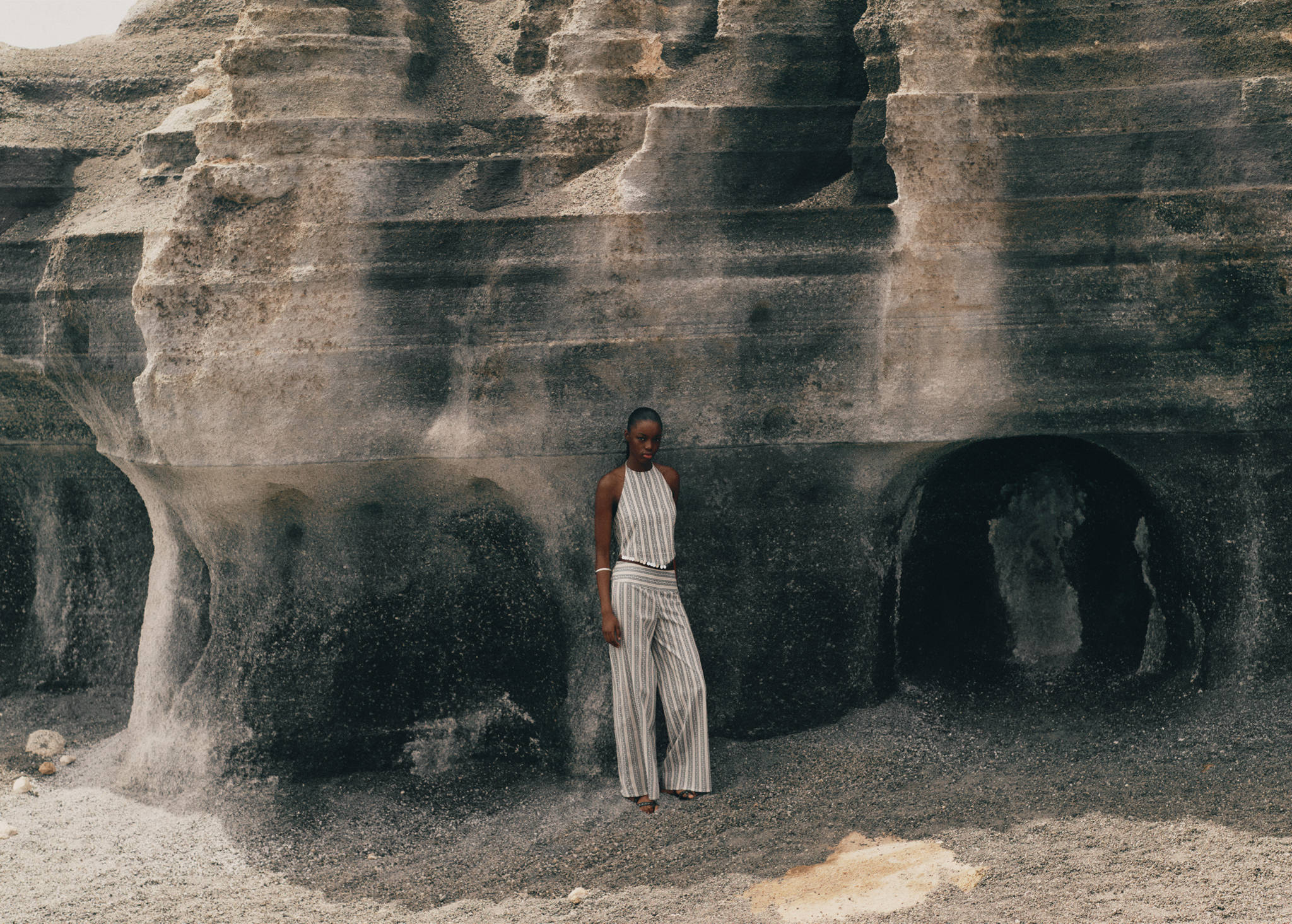 Printed straight trousers - Panoramic plane