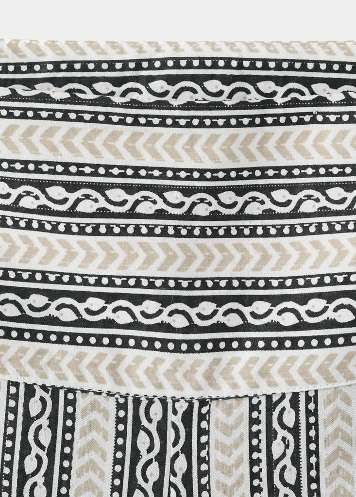 Printed straight trousers — Ecru