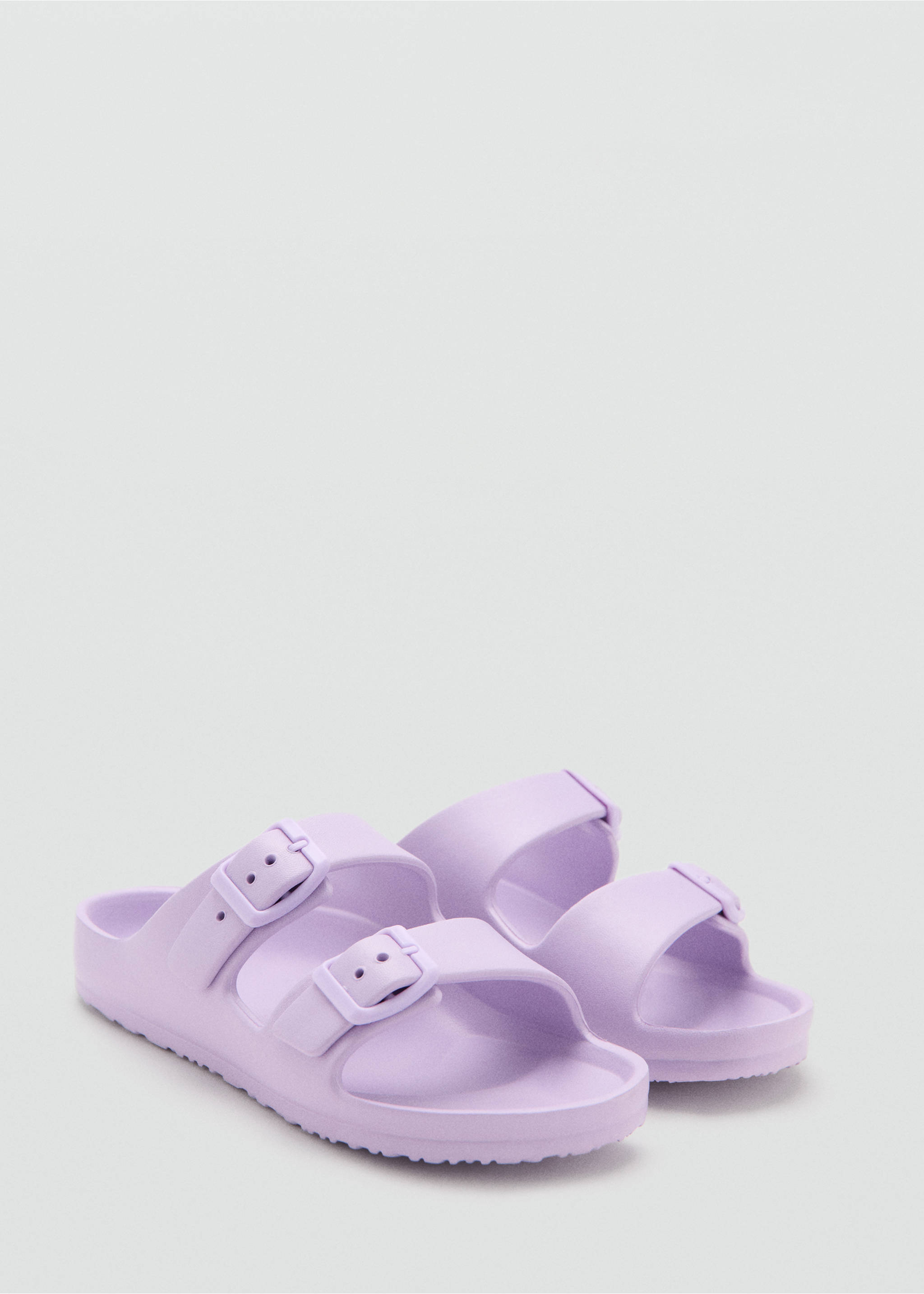 Rubberised buckle sandals - Medium plane, Light/Pastel Purple. Ref: 27097900-00.