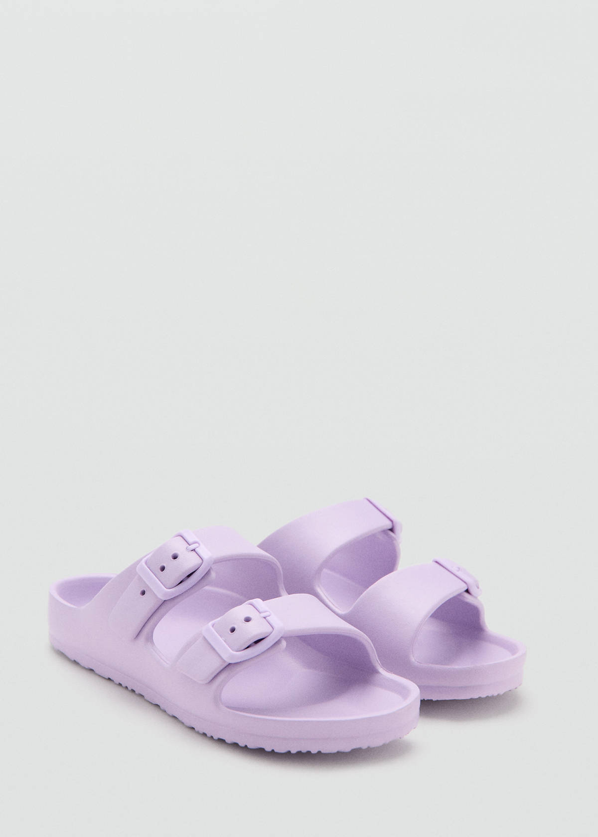 Rubberised buckle sandals — Light/Pastel Purple
