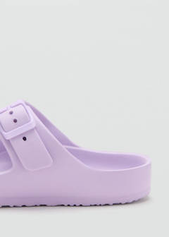 Rubberised buckle sandals — Light/Pastel Purple 4