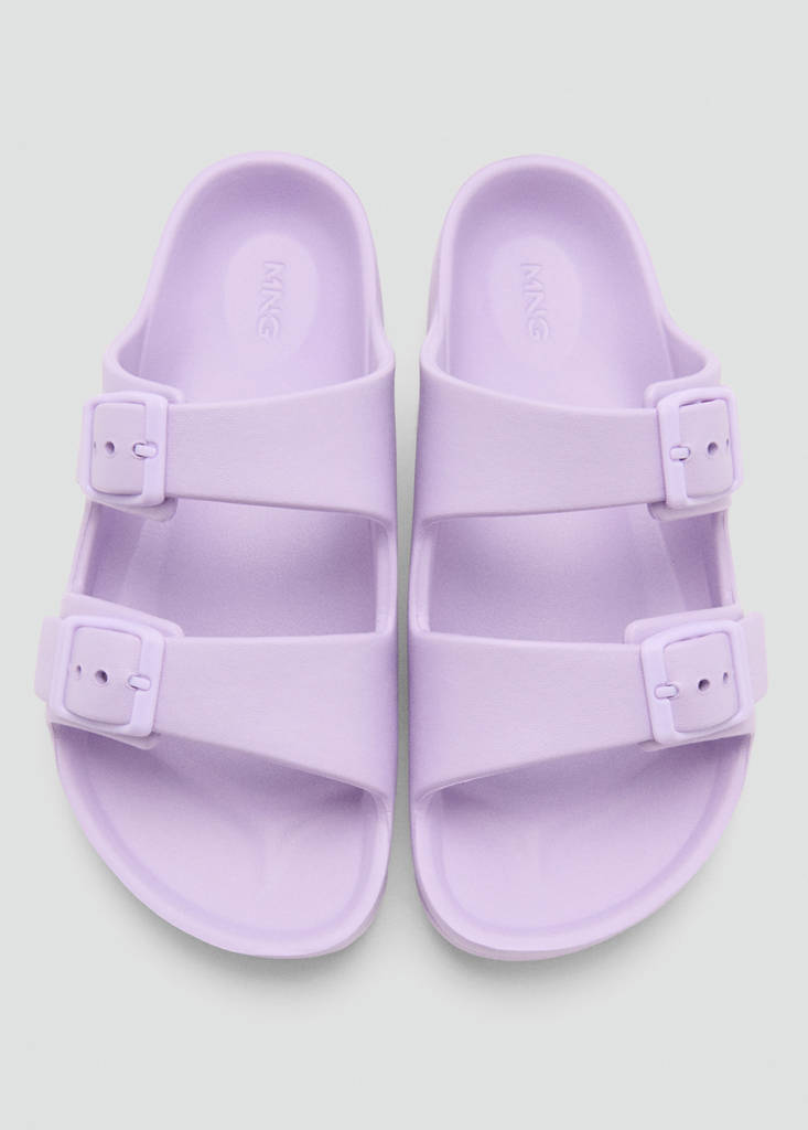 Rubberised buckle sandals — Light/Pastel Purple