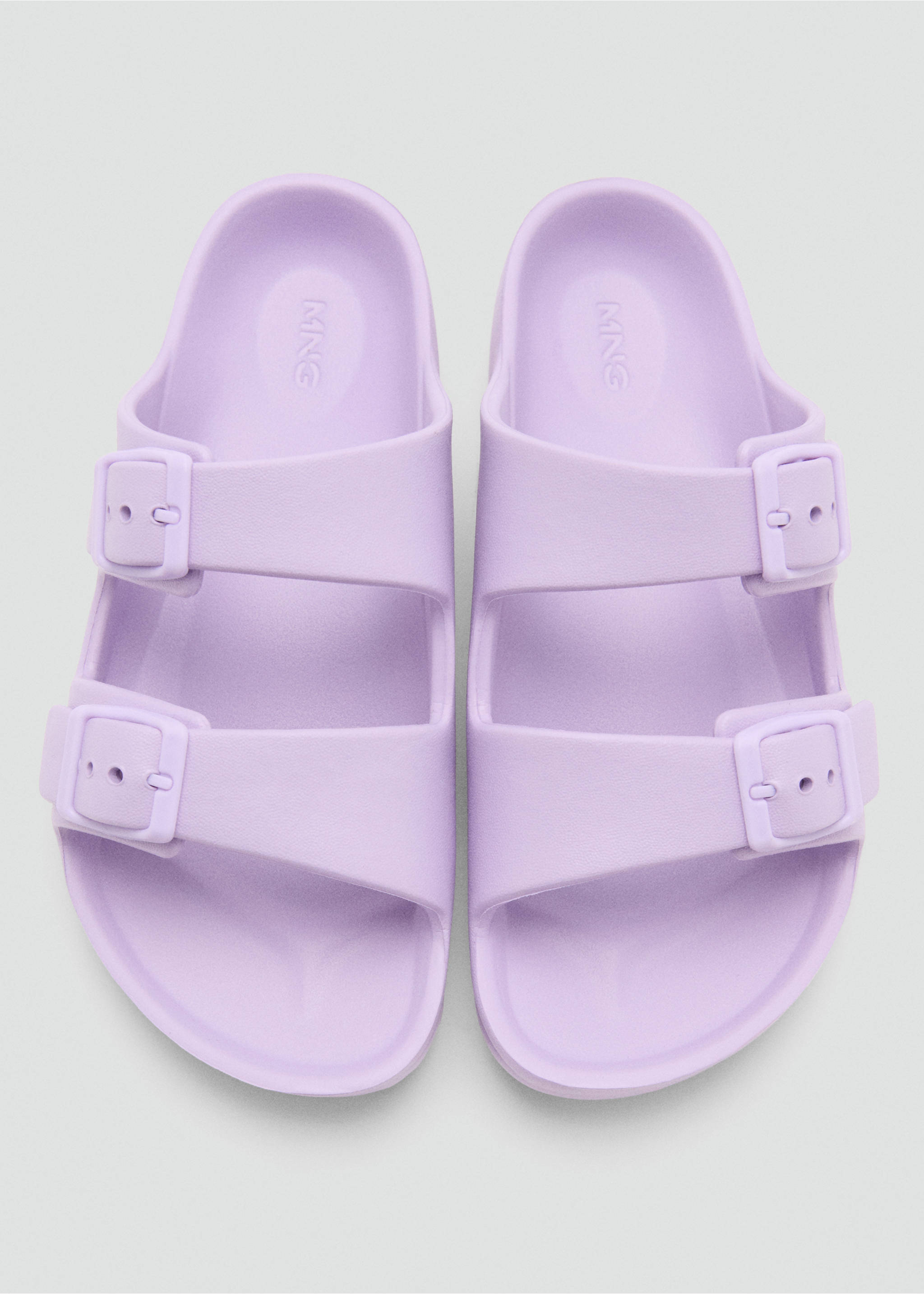 Rubberised buckle sandals - Details of the article 2, Light/Pastel Purple. Ref: 27097900-00.