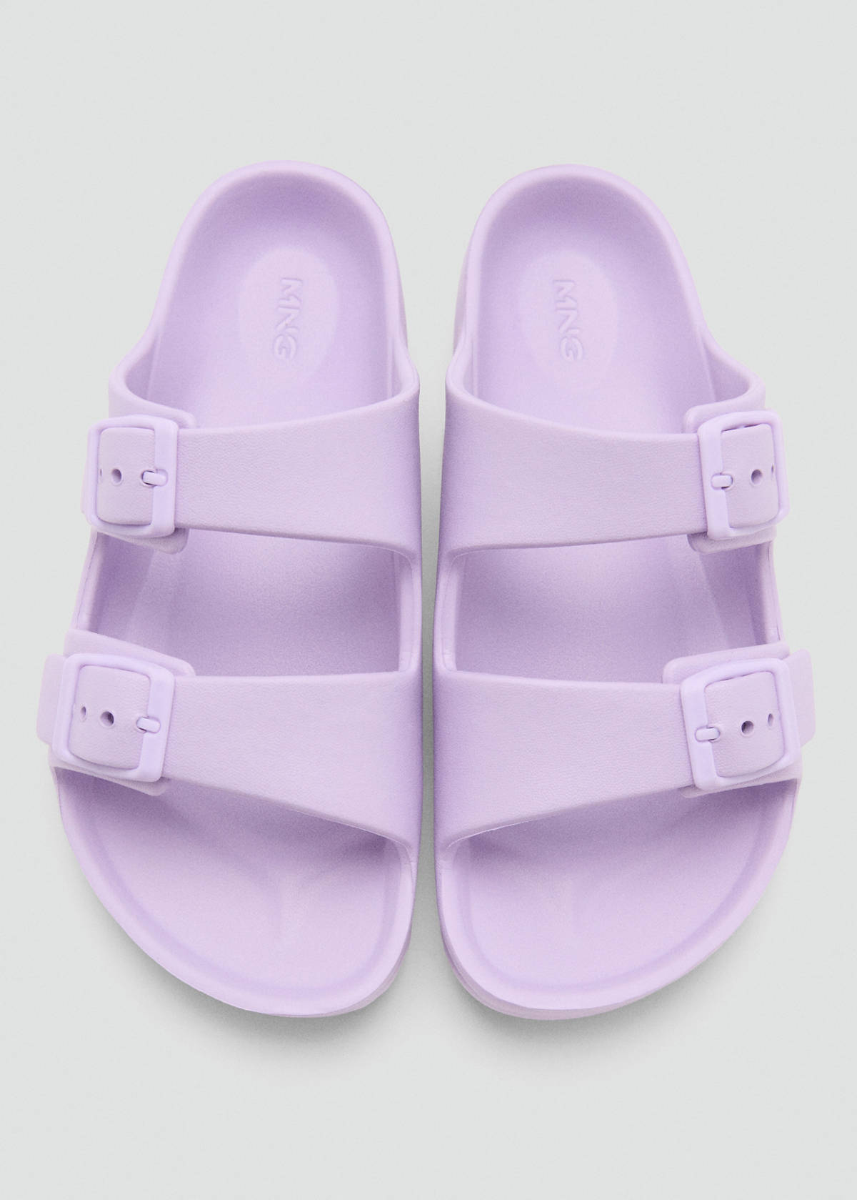 Rubberised buckle sandals — Light/Pastel Purple