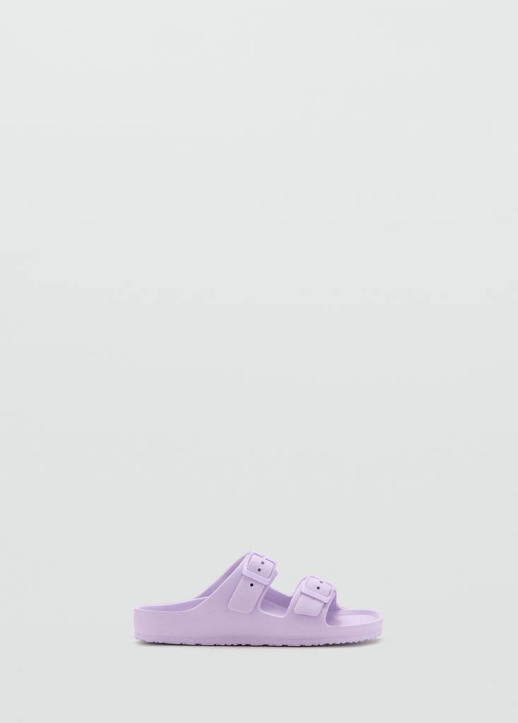 Rubberised buckle sandals — Light/Pastel Purple