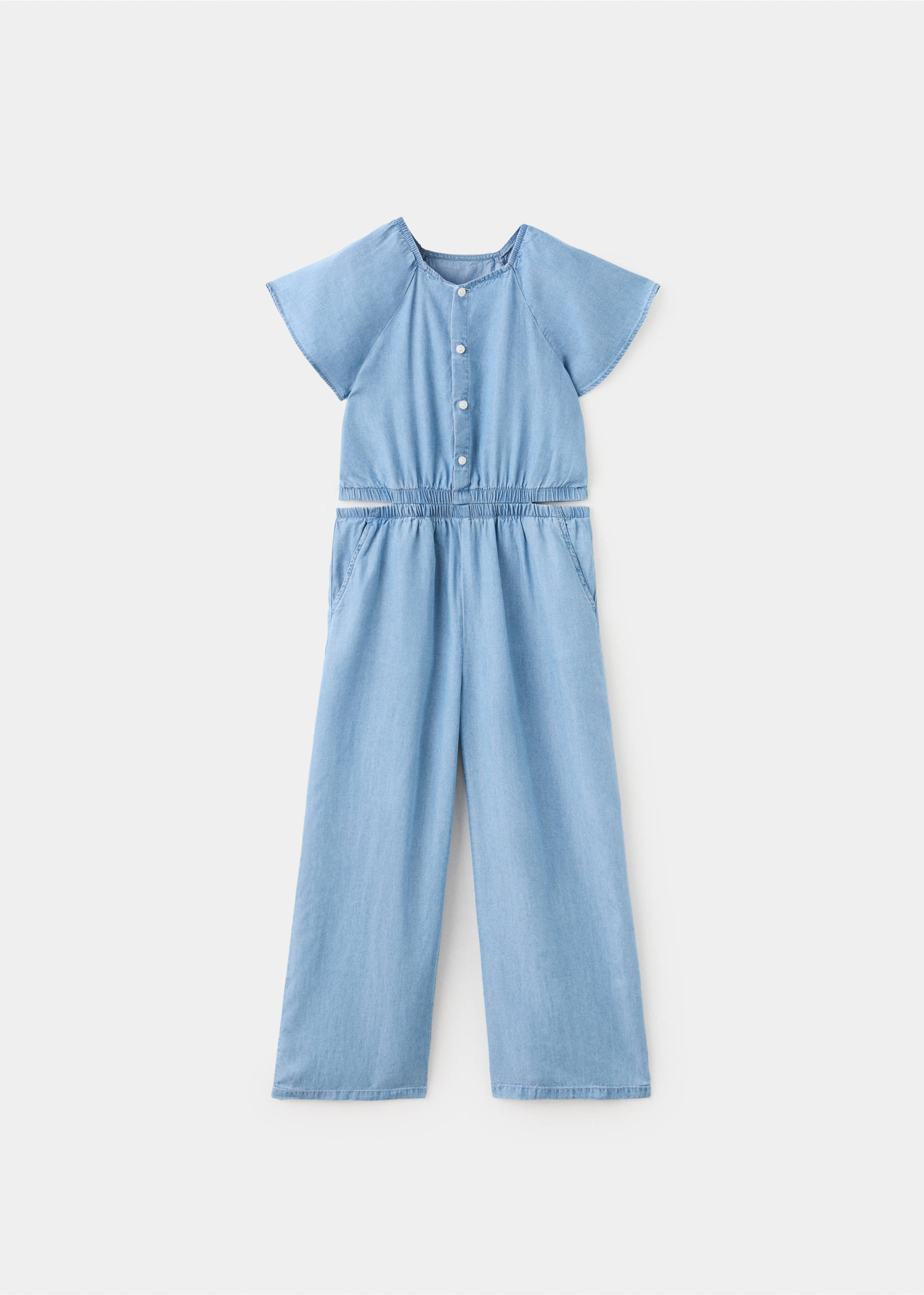 Lyocell jumpsuit with slit details - Article without model, Medium Blue. Ref: 27097902-00.