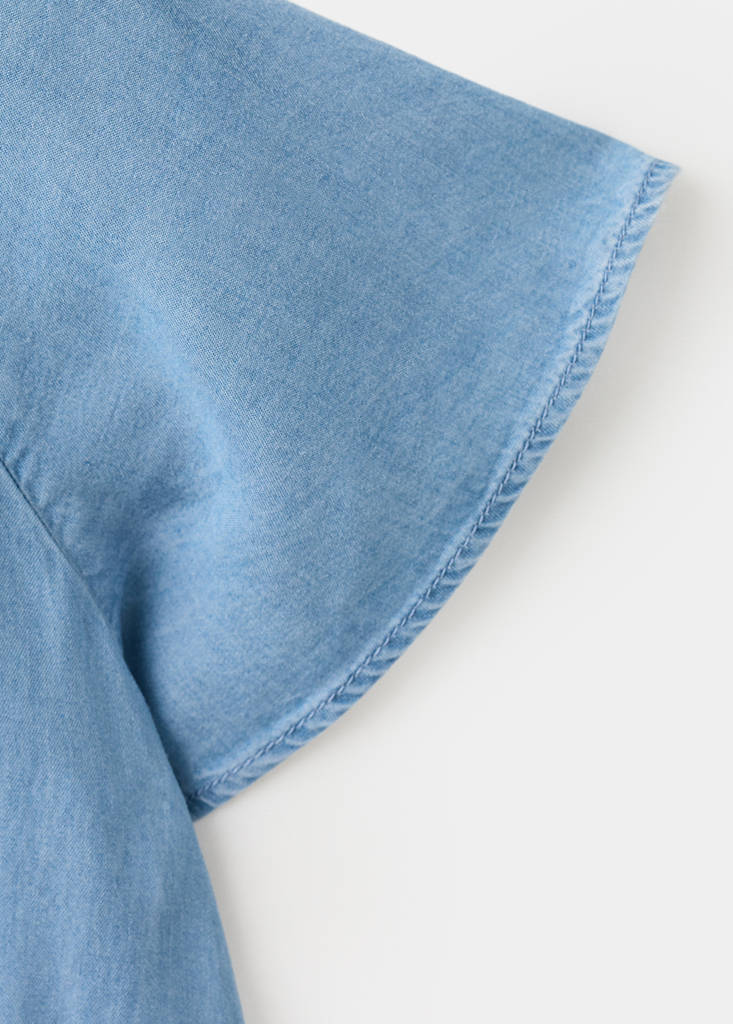 Lyocell jumpsuit with slit details — Medium Blue