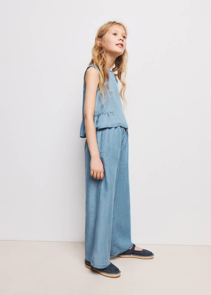 Lyocell blouse with bows — Medium Blue