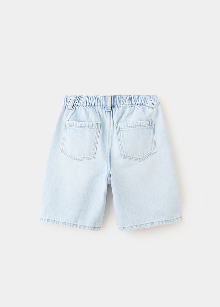 Oversized denim bermuda shorts — Light Blue