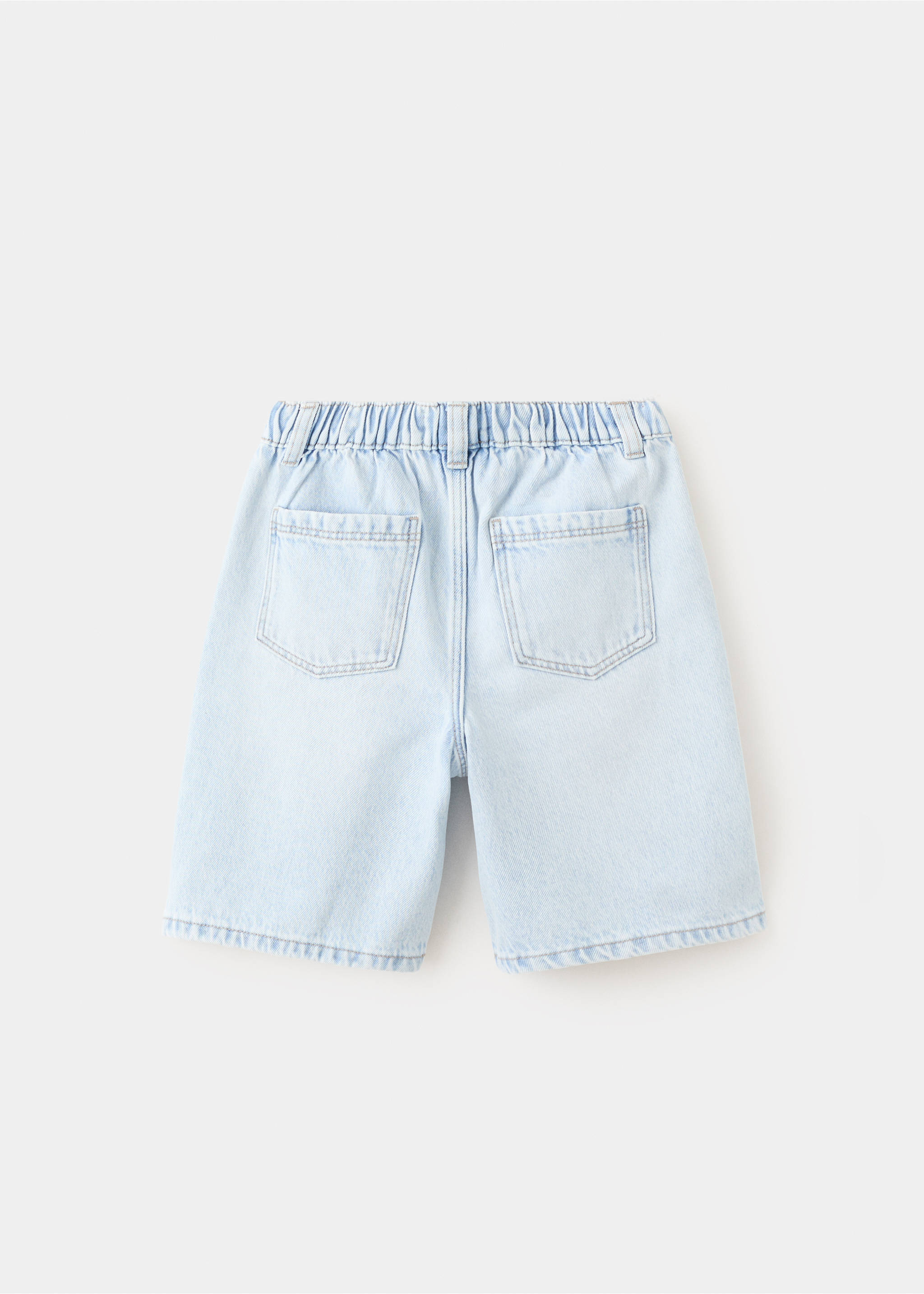 Oversized denim bermuda shorts - Reverse of the article, Light Blue. Ref: 27097905-00.