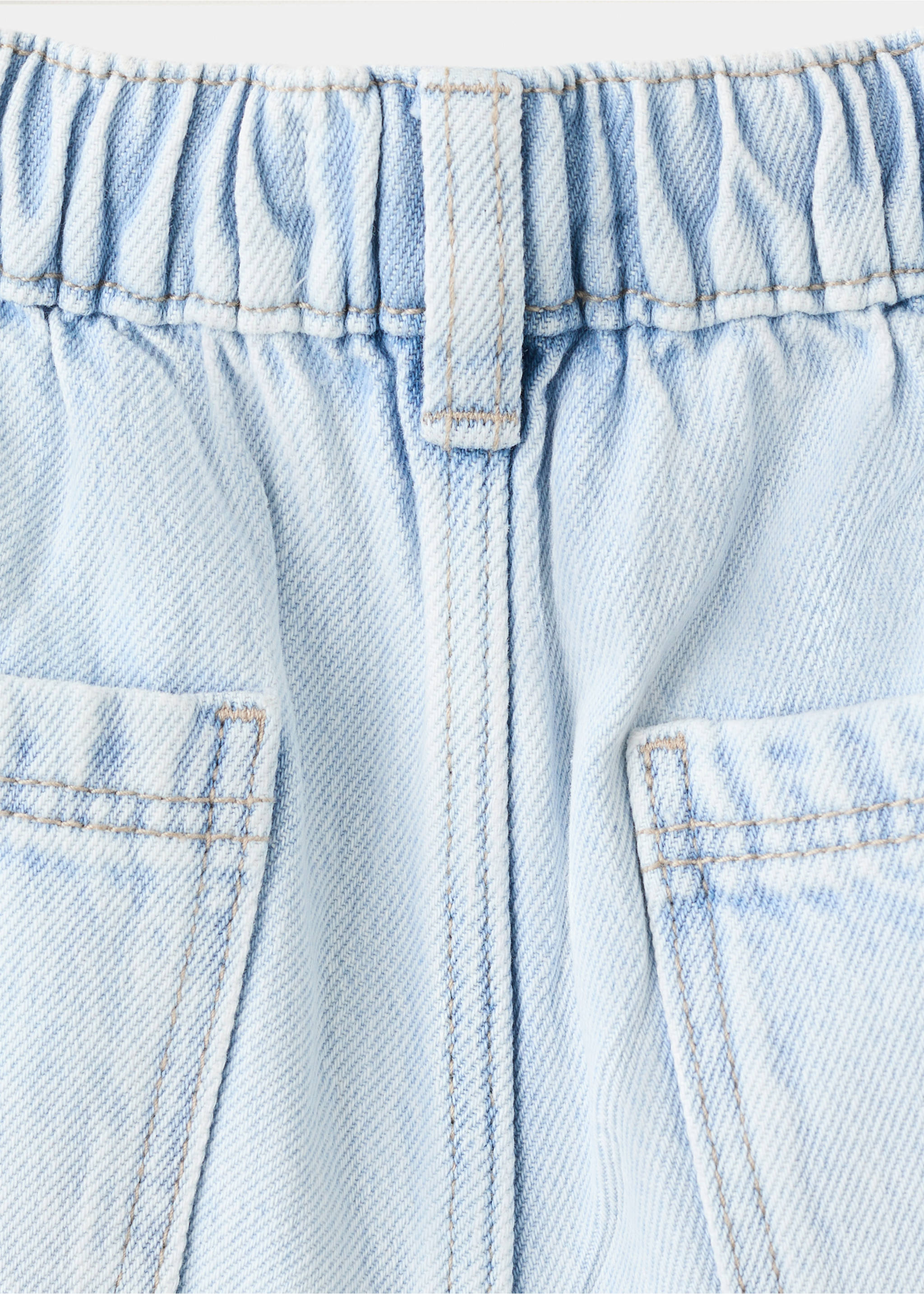 Oversized denim bermuda shorts - Details of the article 0, Light Blue. Ref: 27097905-00.