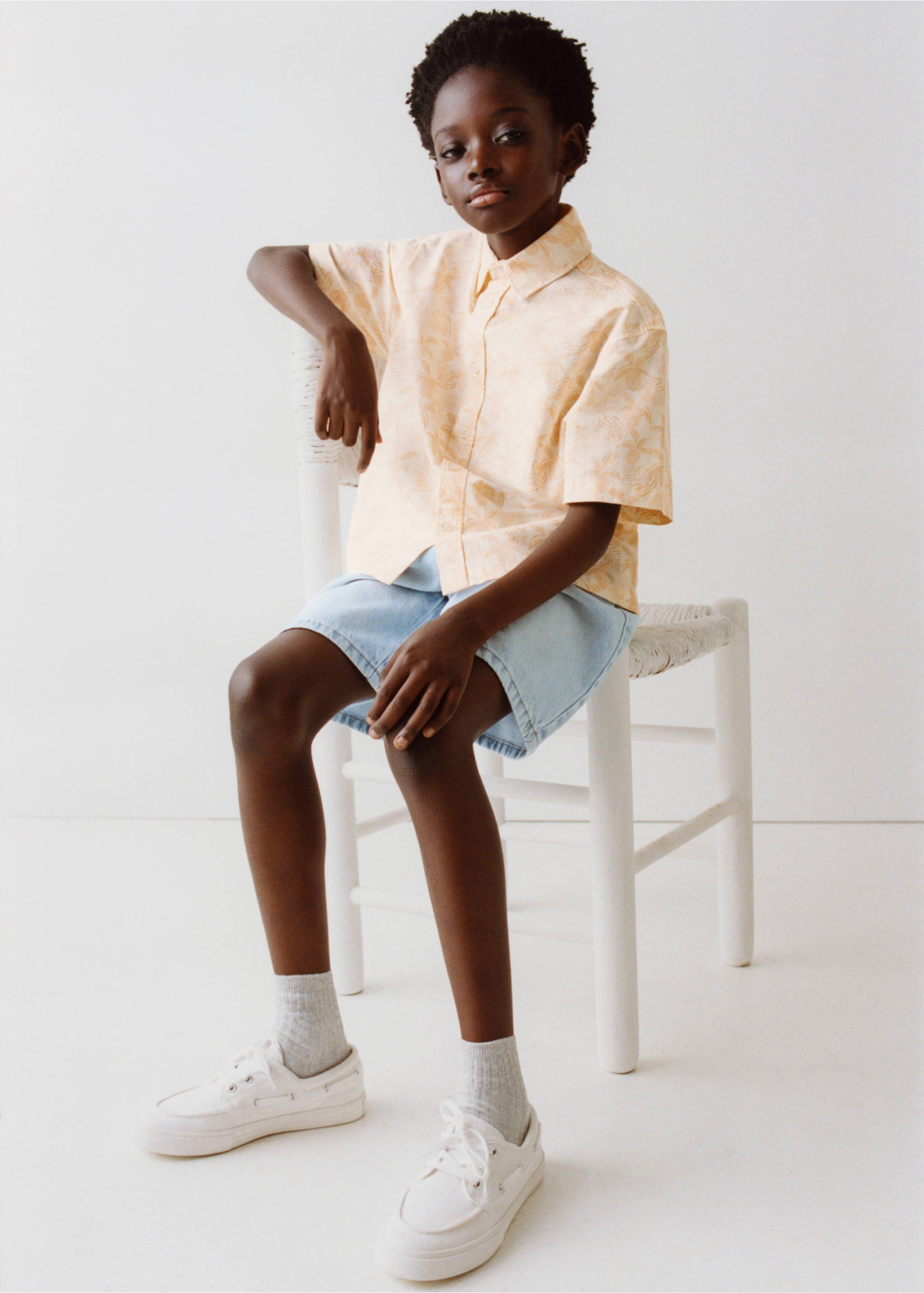 Bermuda en jean oversize - Détail de l'article 5, Bleu clair. Ref: 27097905-00.