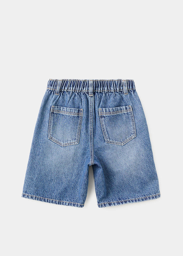 Oversized denim bermuda shorts — Medium Blue