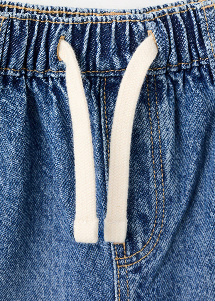 Oversized denim bermuda shorts — Medium Blue