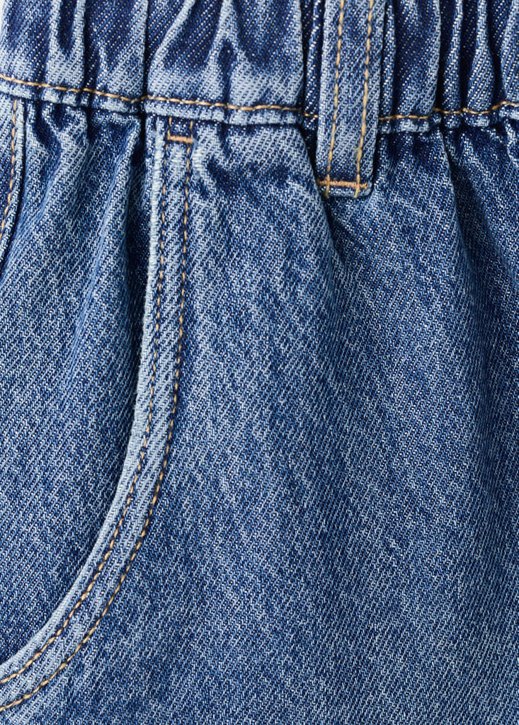 Oversized denim bermuda shorts — Medium Blue