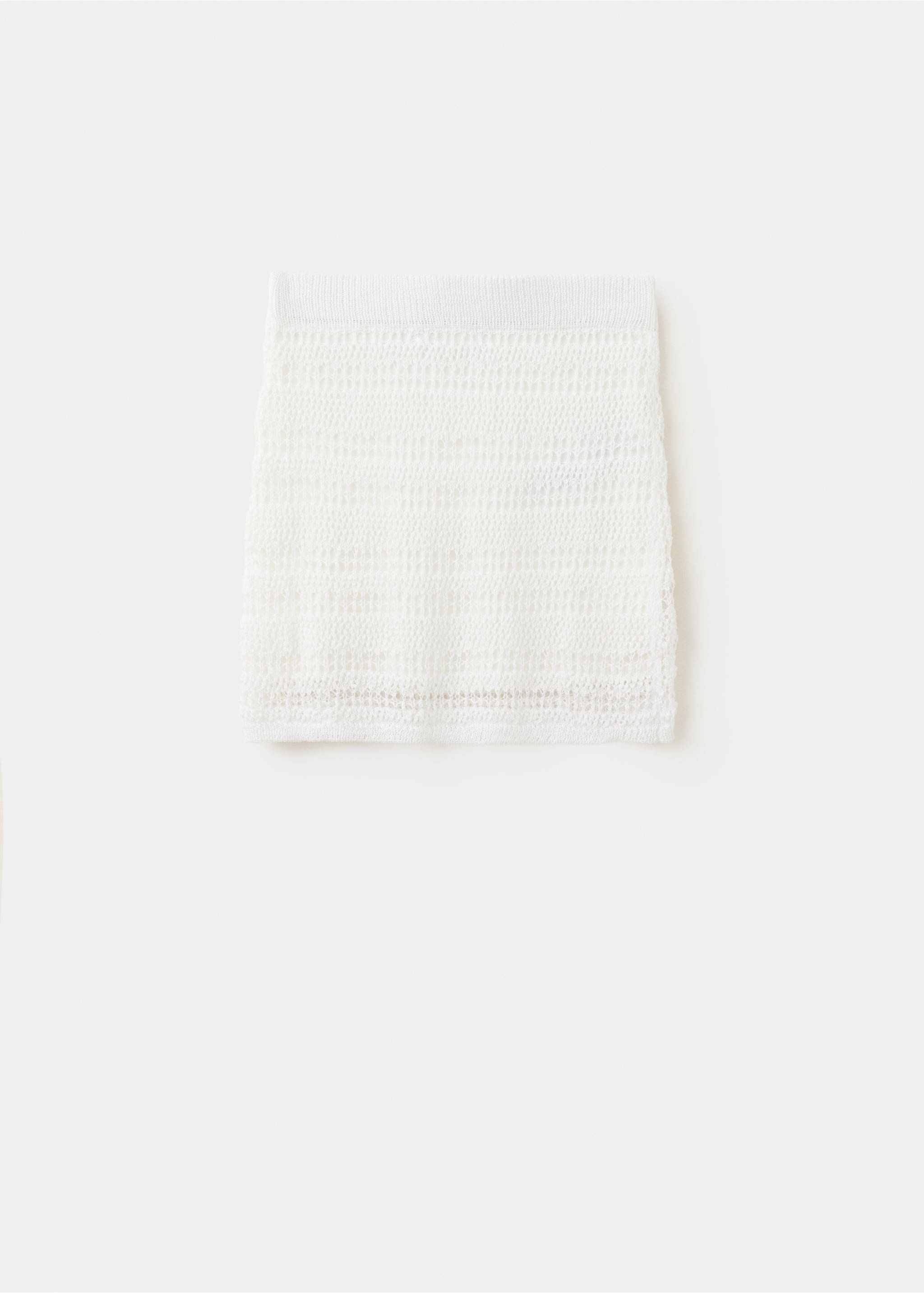 Openwork knitted skirt - Details of the article 8, White. Ref: 27097907-00.