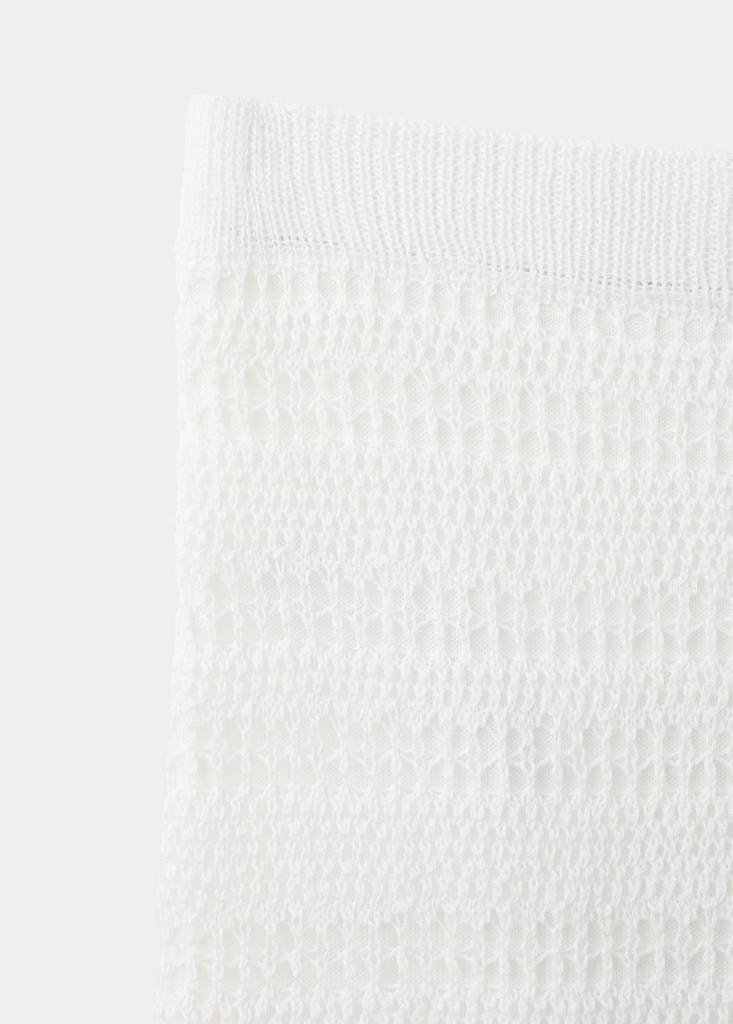 Openwork knitted skirt — White