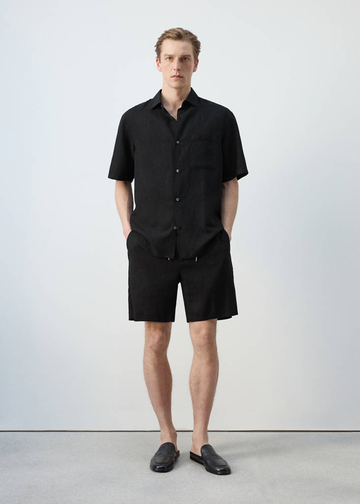 Short sleeve fluid shirt — Black