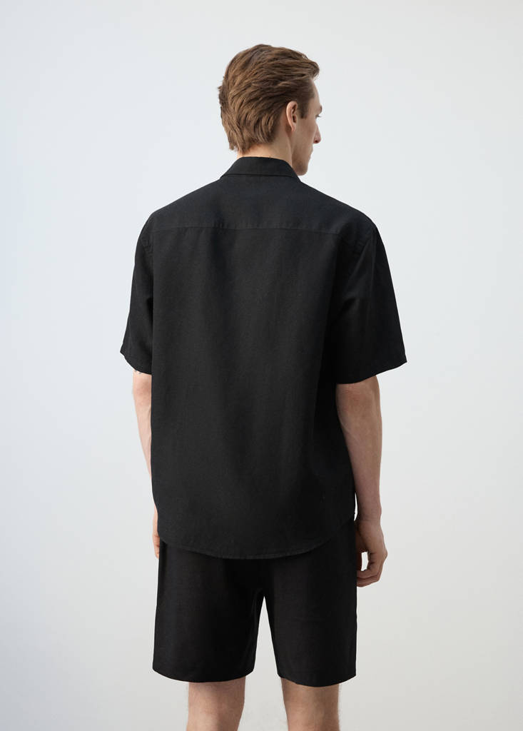 Short sleeve fluid shirt — Black