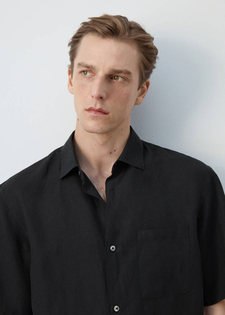 Short sleeve fluid shirt — Black