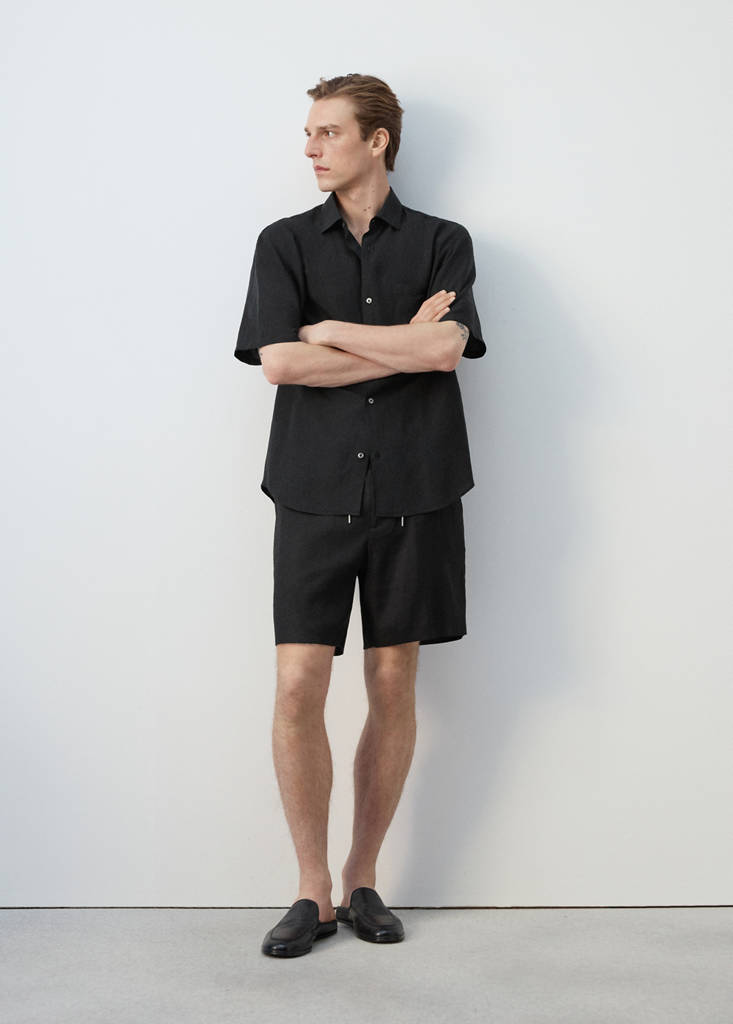 Short sleeve fluid shirt — Black
