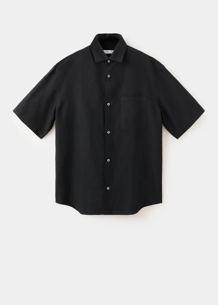 Short sleeve fluid shirt — Black