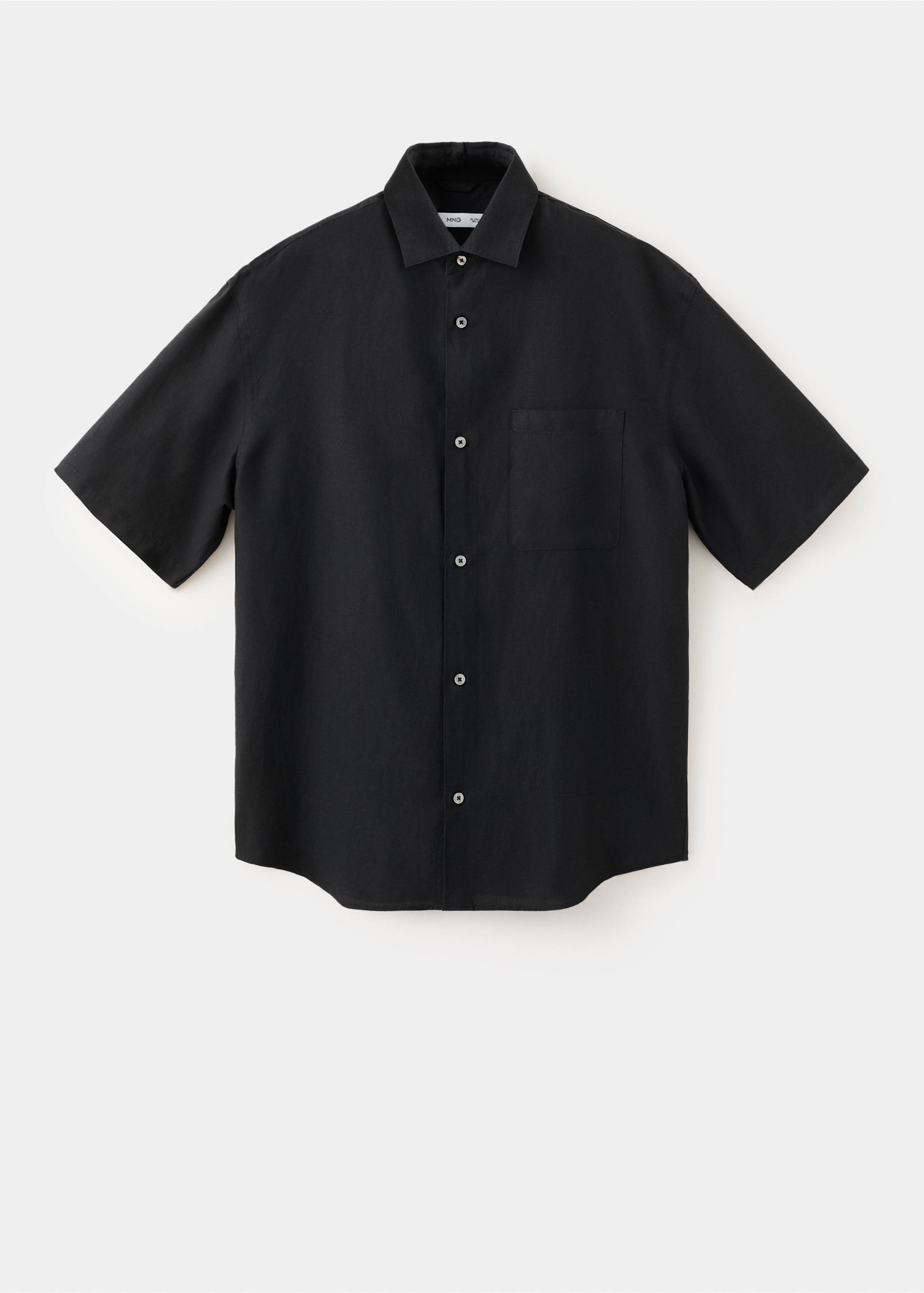Camisa fluida manga corta - Artículo sin modelo, Negro. Ref: 27097909-00.