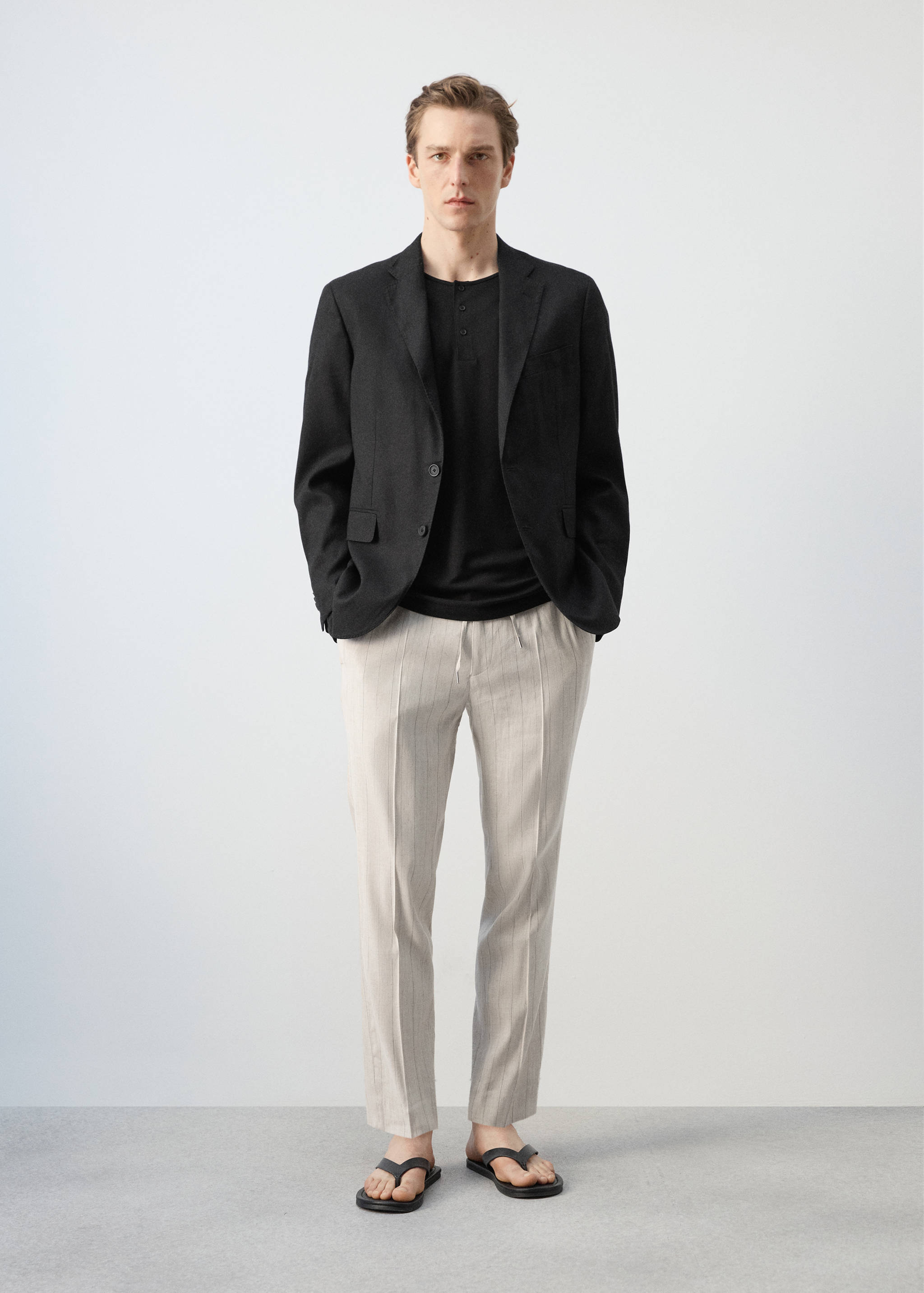 Veste costume slim-fit mélange de lin - Plan général