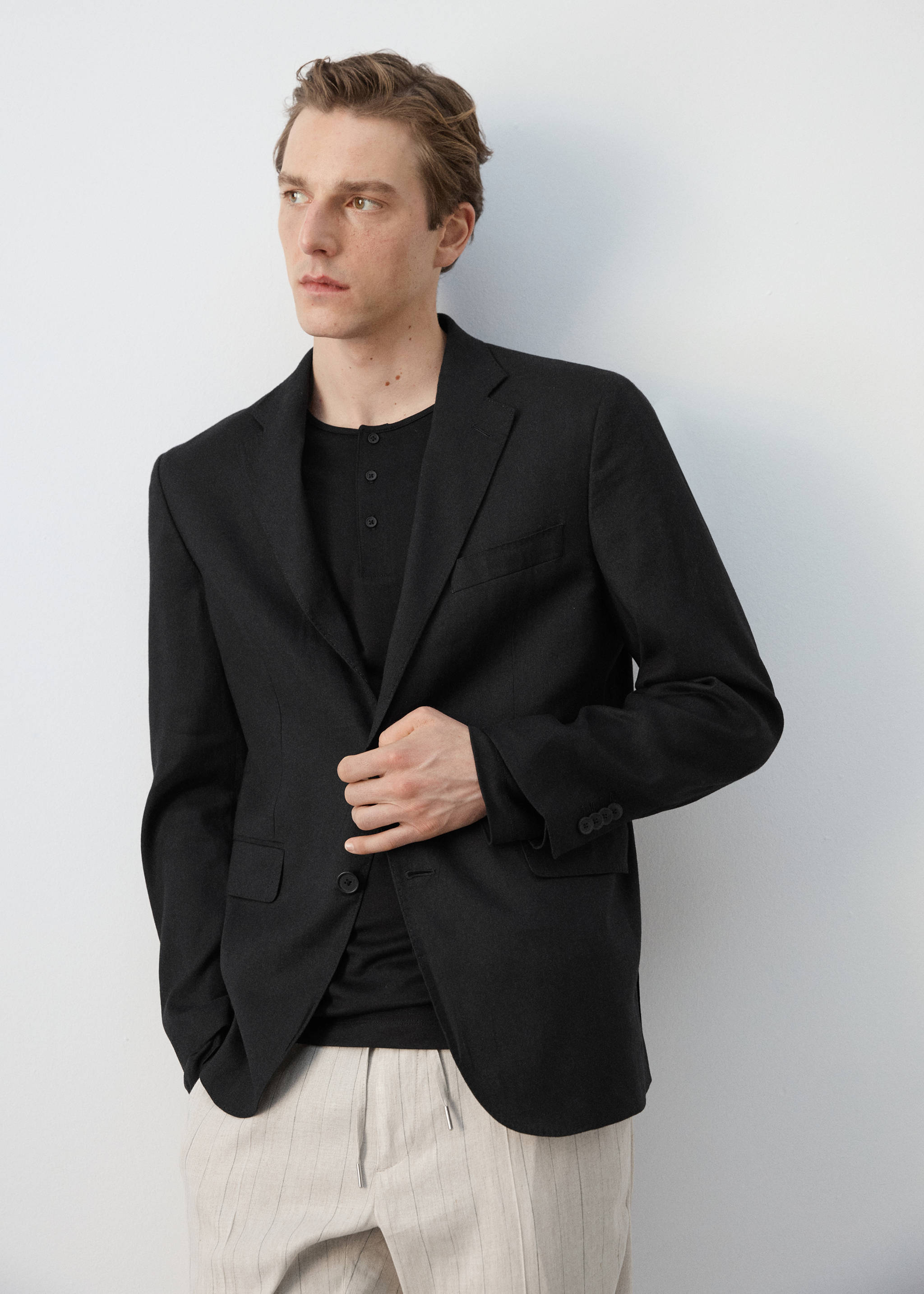 Veste costume slim-fit mélange de lin - Détail de l'article 6