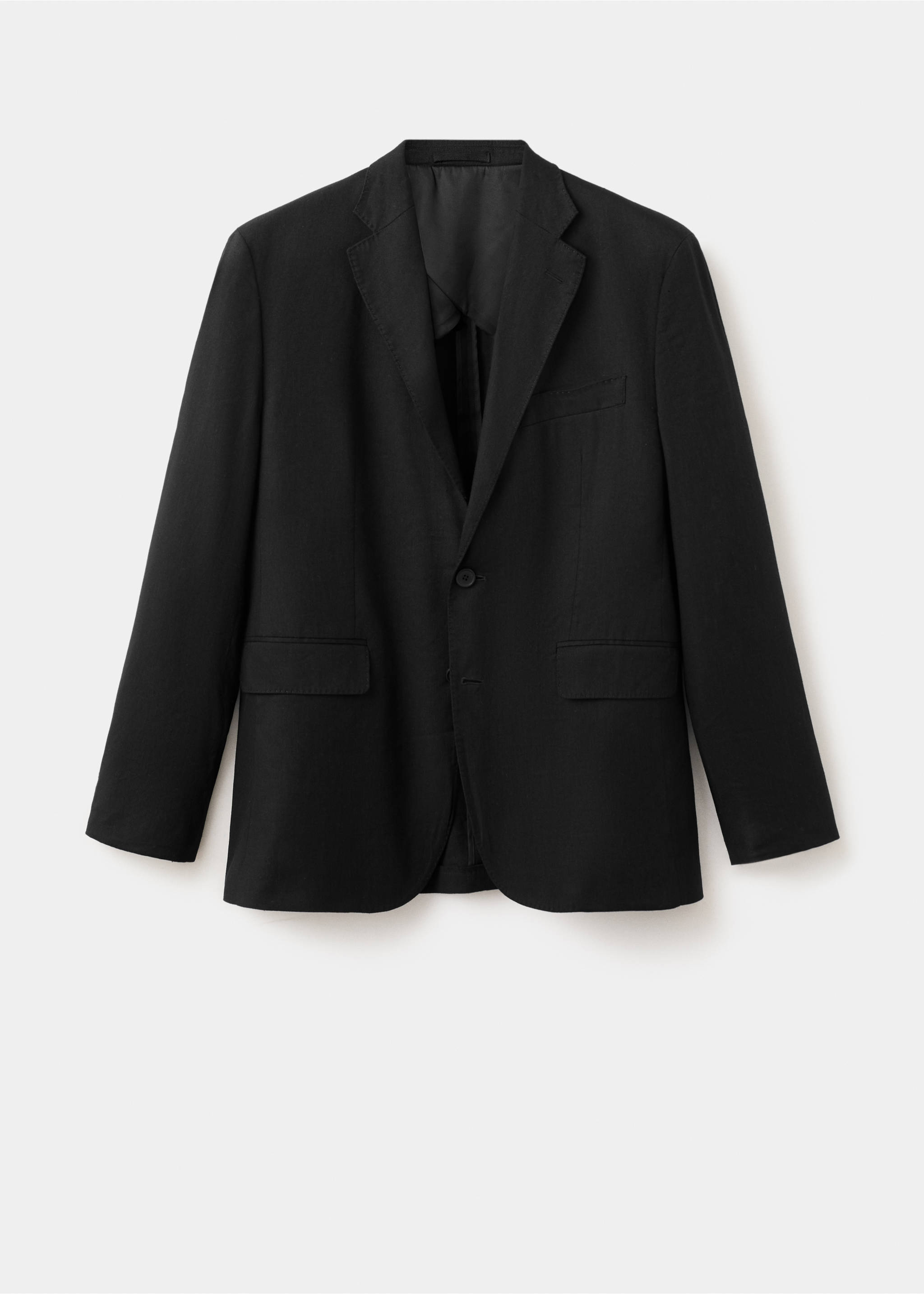 Veste costume slim-fit mélange de lin - Article sans modèle, Noir. Ref: 27097910-00.