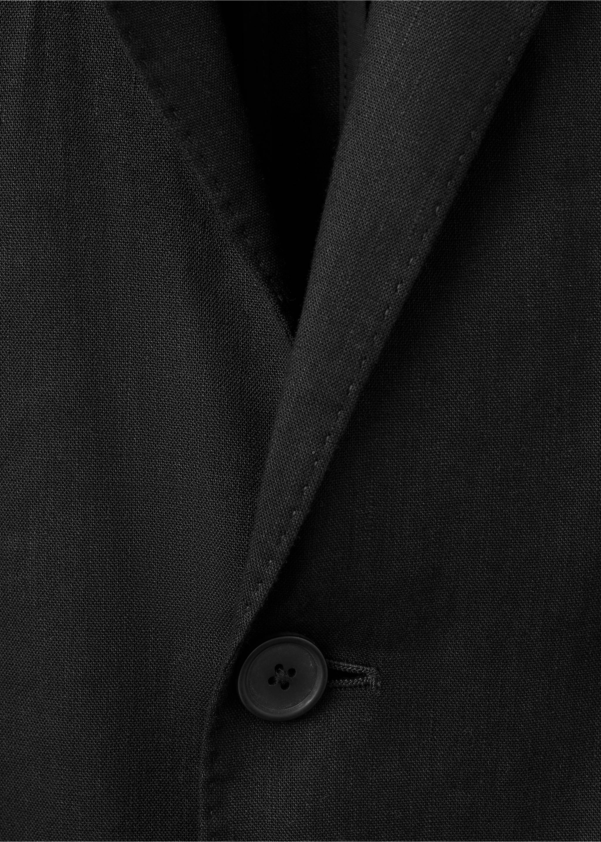 Veste costume slim-fit mélange de lin - Détail de l'article 8, Noir. Ref: 27097910-00.