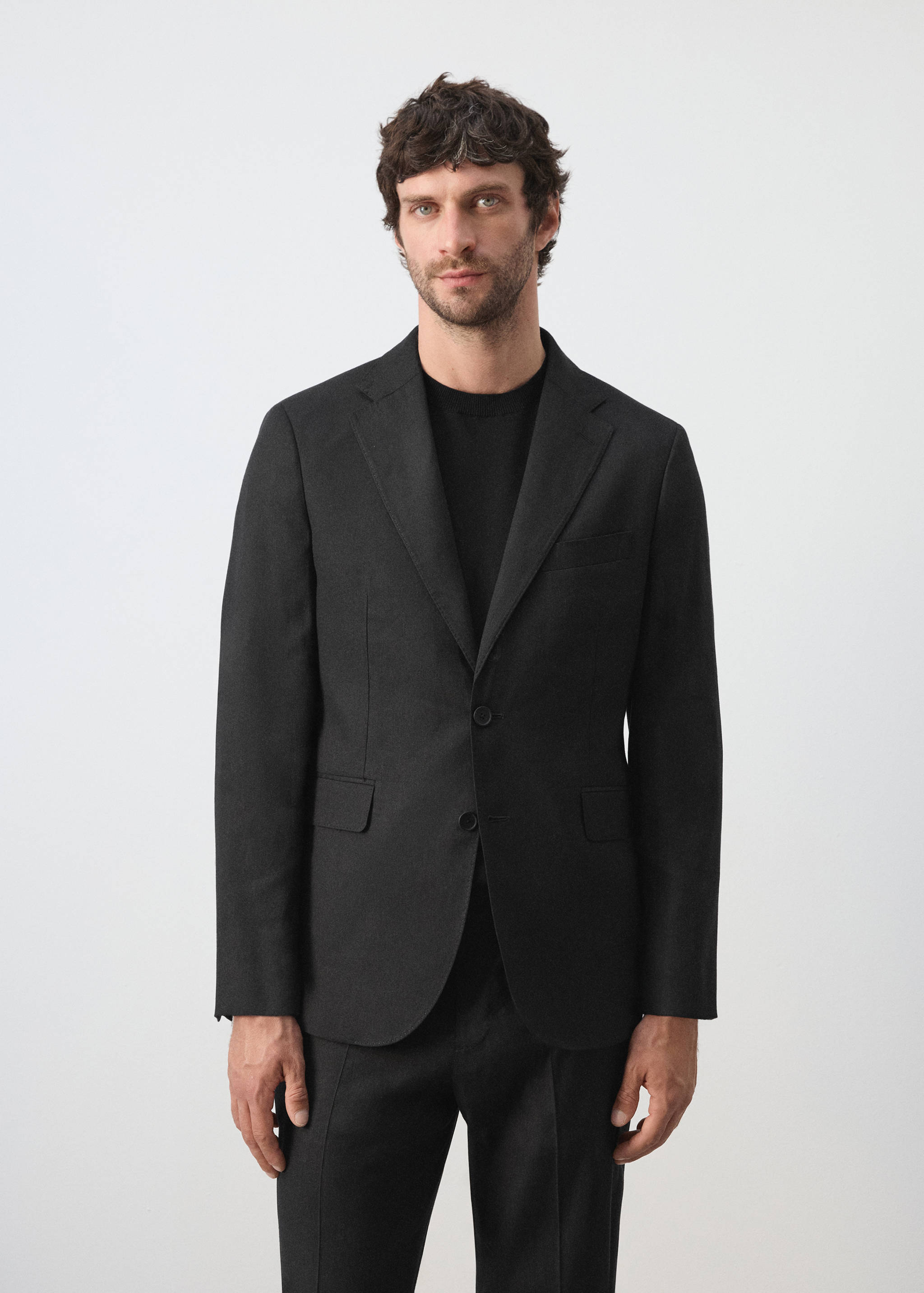 Blazer de costume Amalfi slim fit en mélange de lin - Plan moyen