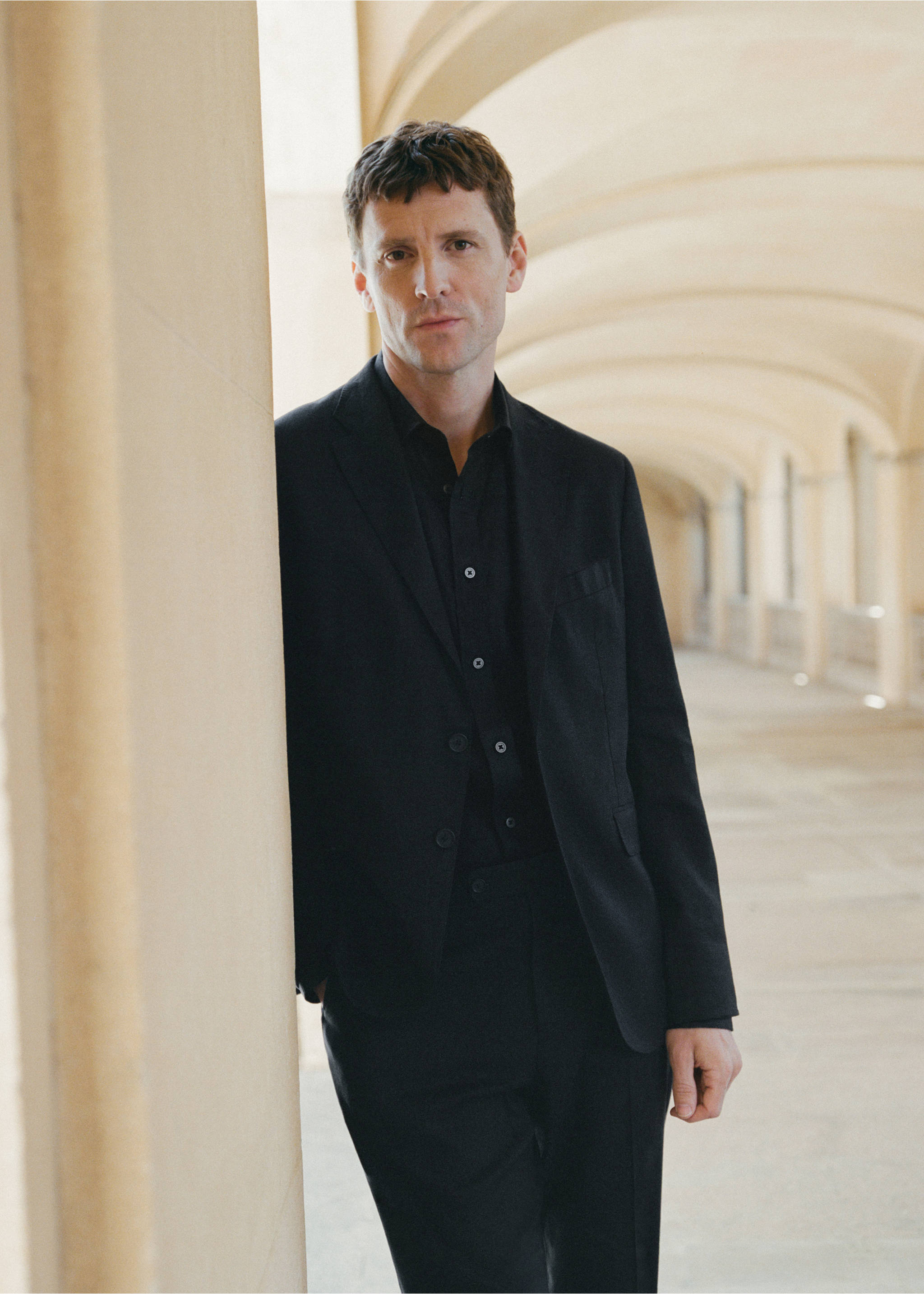 Amalfi slim fit linen blend blazer - Details of the article 5, Black. Ref: 27097910-00.