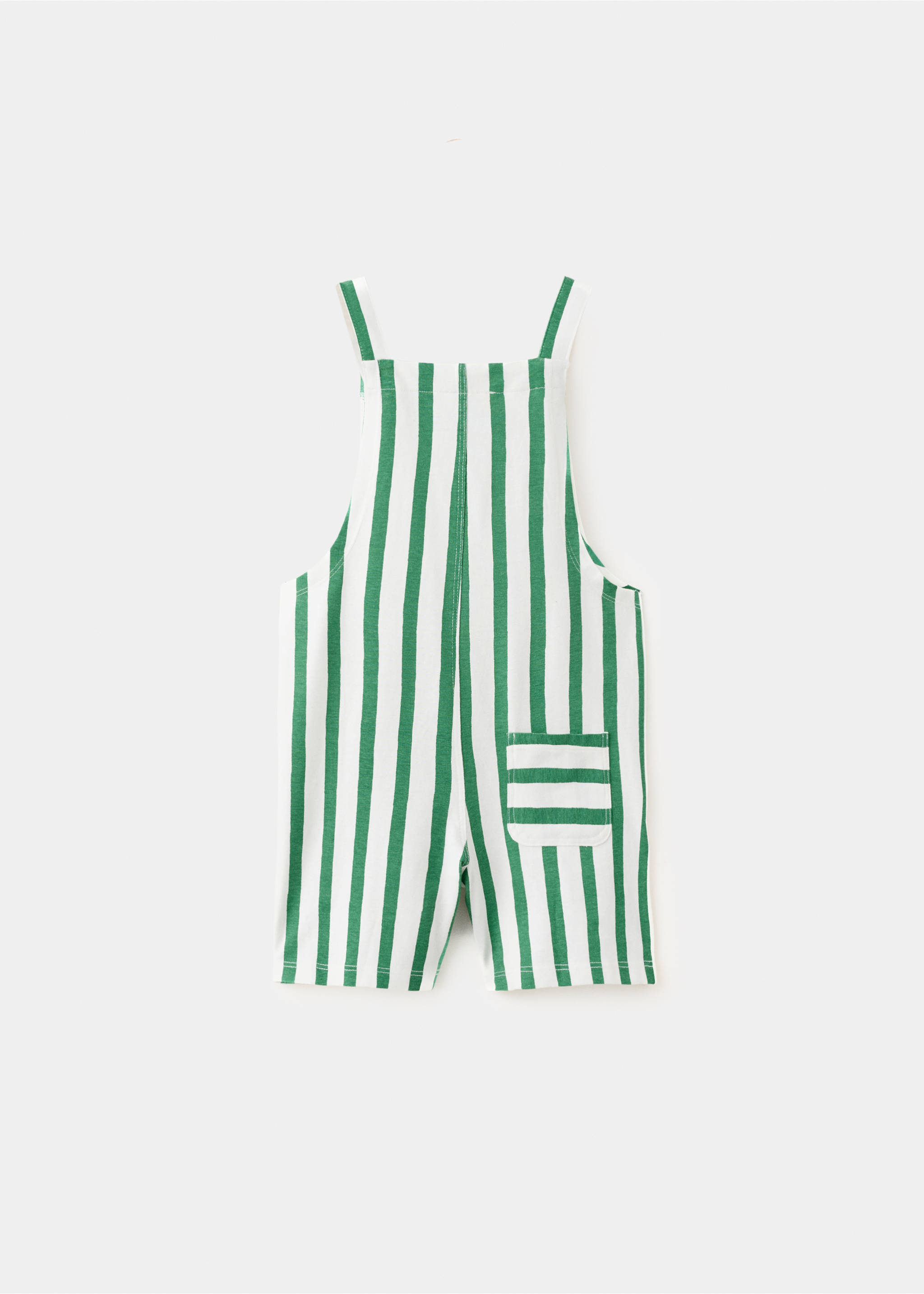 Striped dungarees with print detail - Reverse of the article, Green. Ref: 27097911-00.