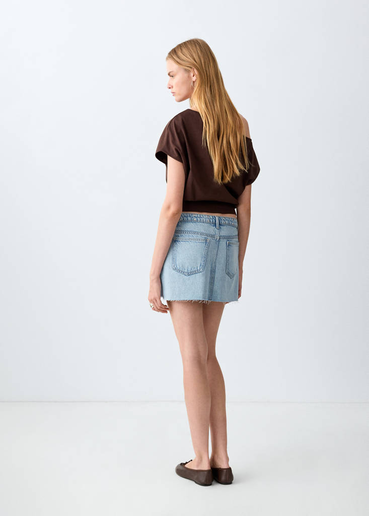 Studded denim skirt — Medium Blue