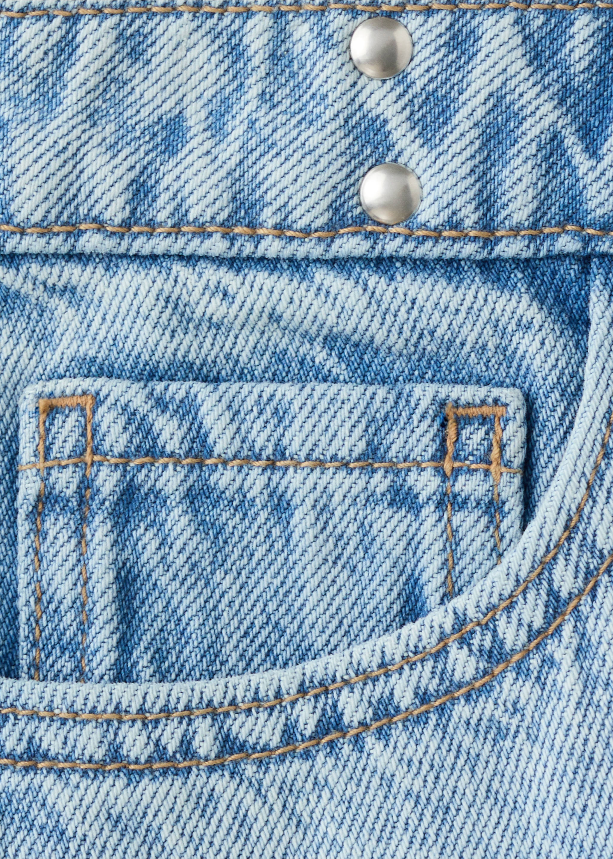 Denim skirt with stud details - Details of the article 8, Medium Blue. Ref: 27097912-00.
