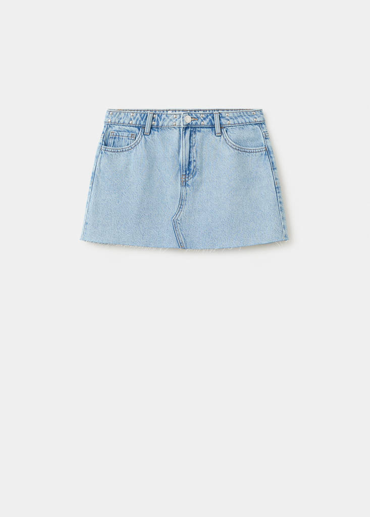 Studded denim skirt — Medium Blue