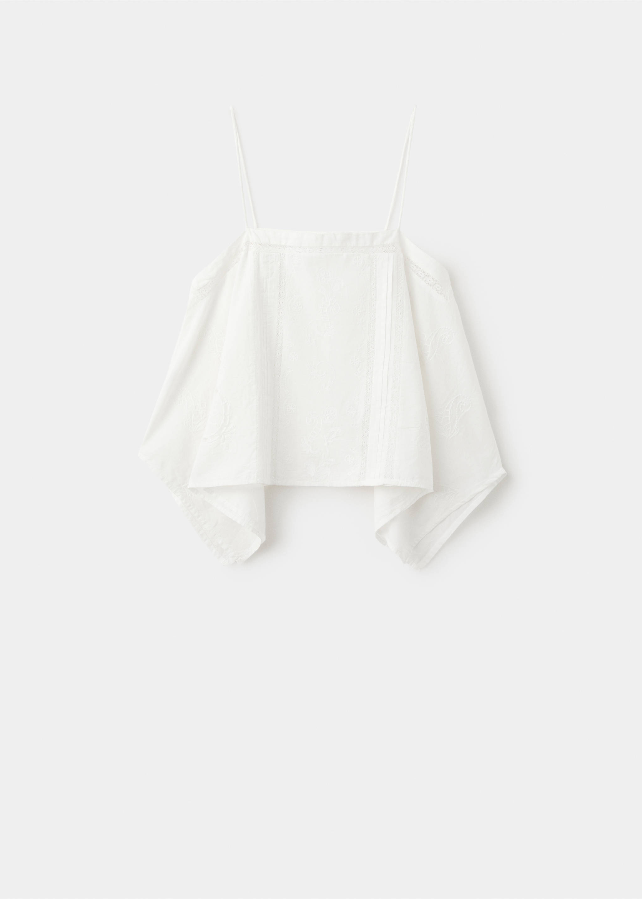 Embroidered broderie anglaise top - Article without model, Off White. Ref: 27097914-00.