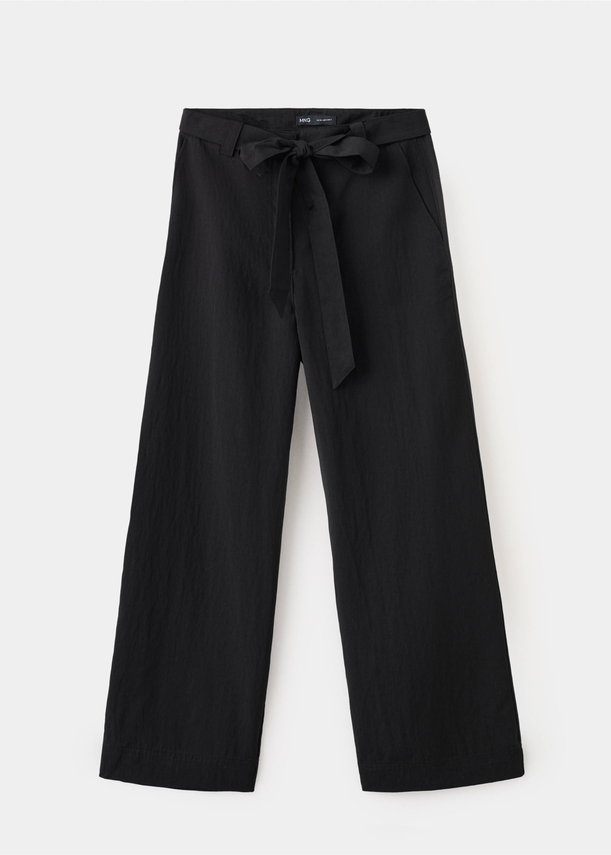 Lyocell trousers with belt - Article without model, Black. Ref: 27097916-00.