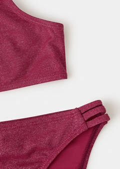 Asymmetric shimmer bikini — Burgundy 7