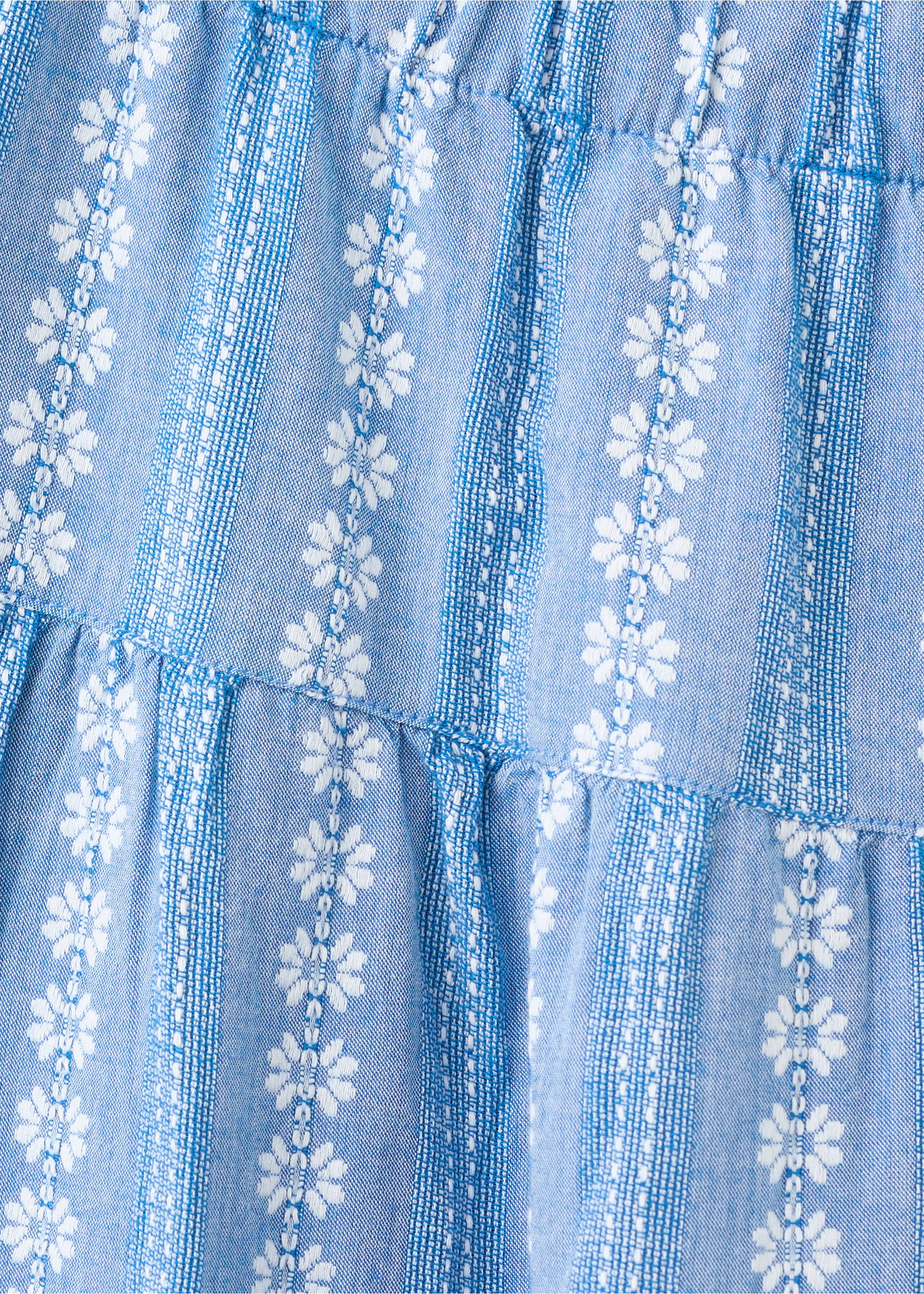 Printed culotte trousers - Details of the article 8, Blue. Ref: 27097921-00.