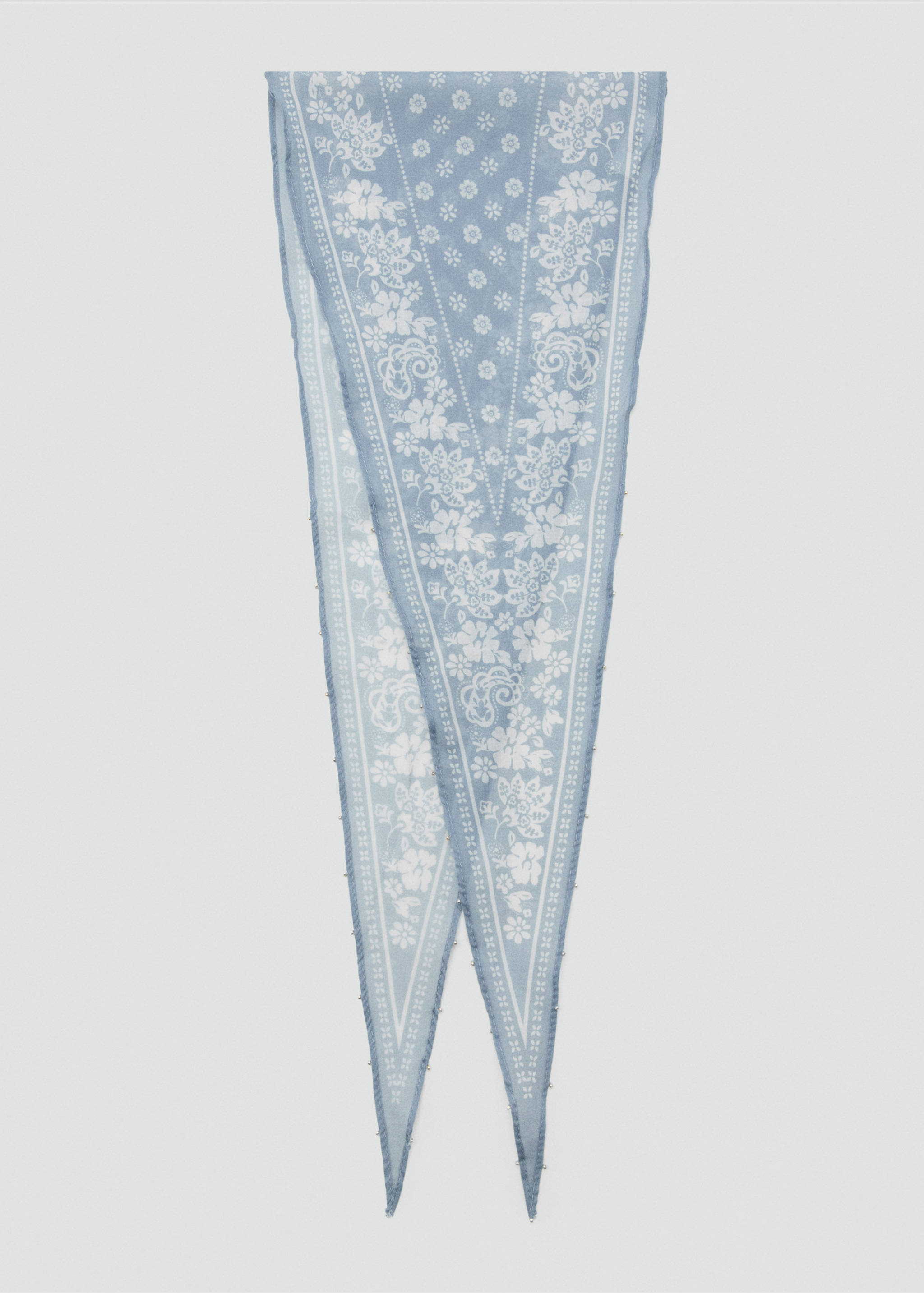 Printed bandana scarf - Article without model, Sky Blue. Ref: 27097922-00.