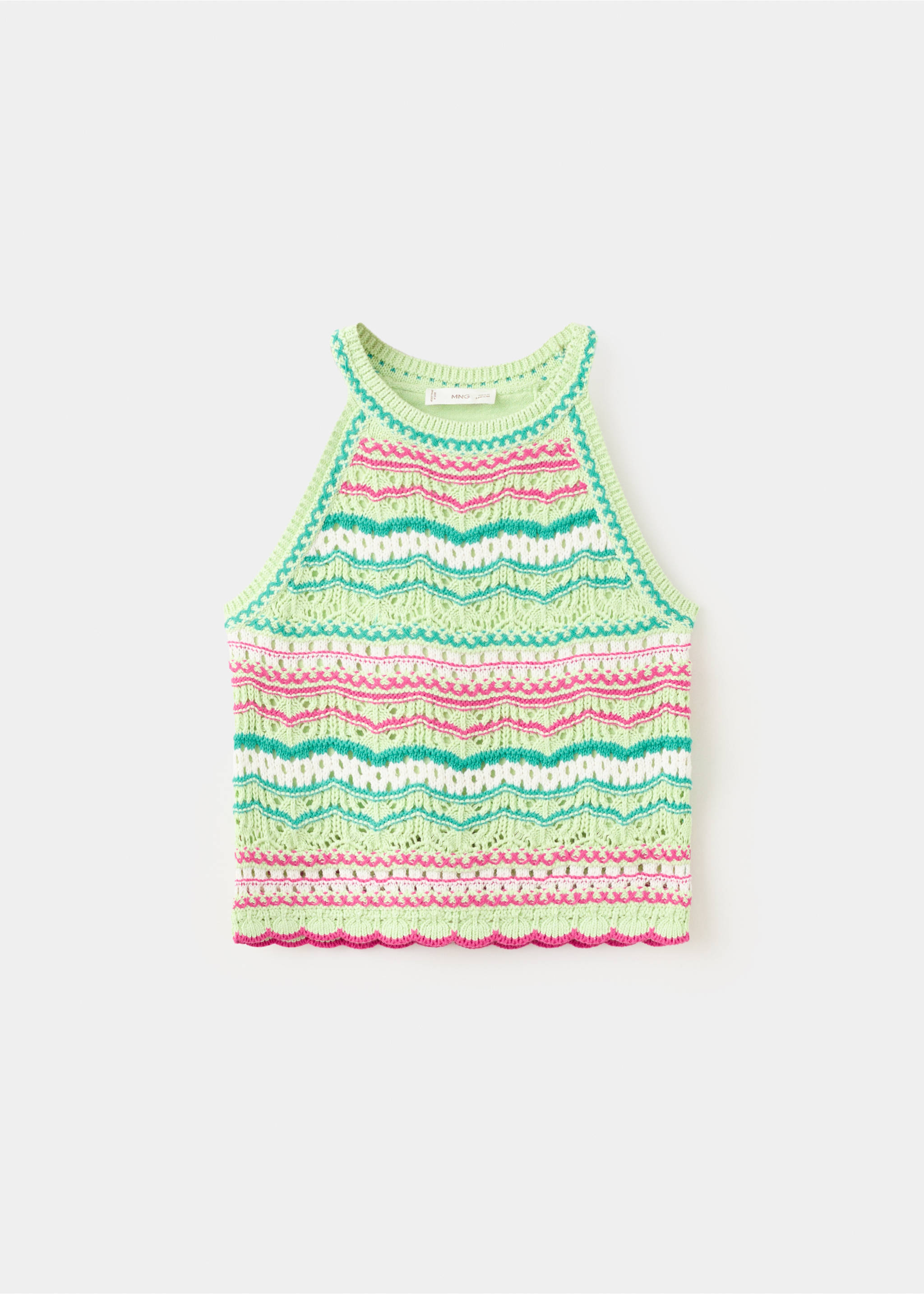 توب كروشيه متناسق - منتج دون نموذج, أخضر تفاحي. Ref: 27097923-00.