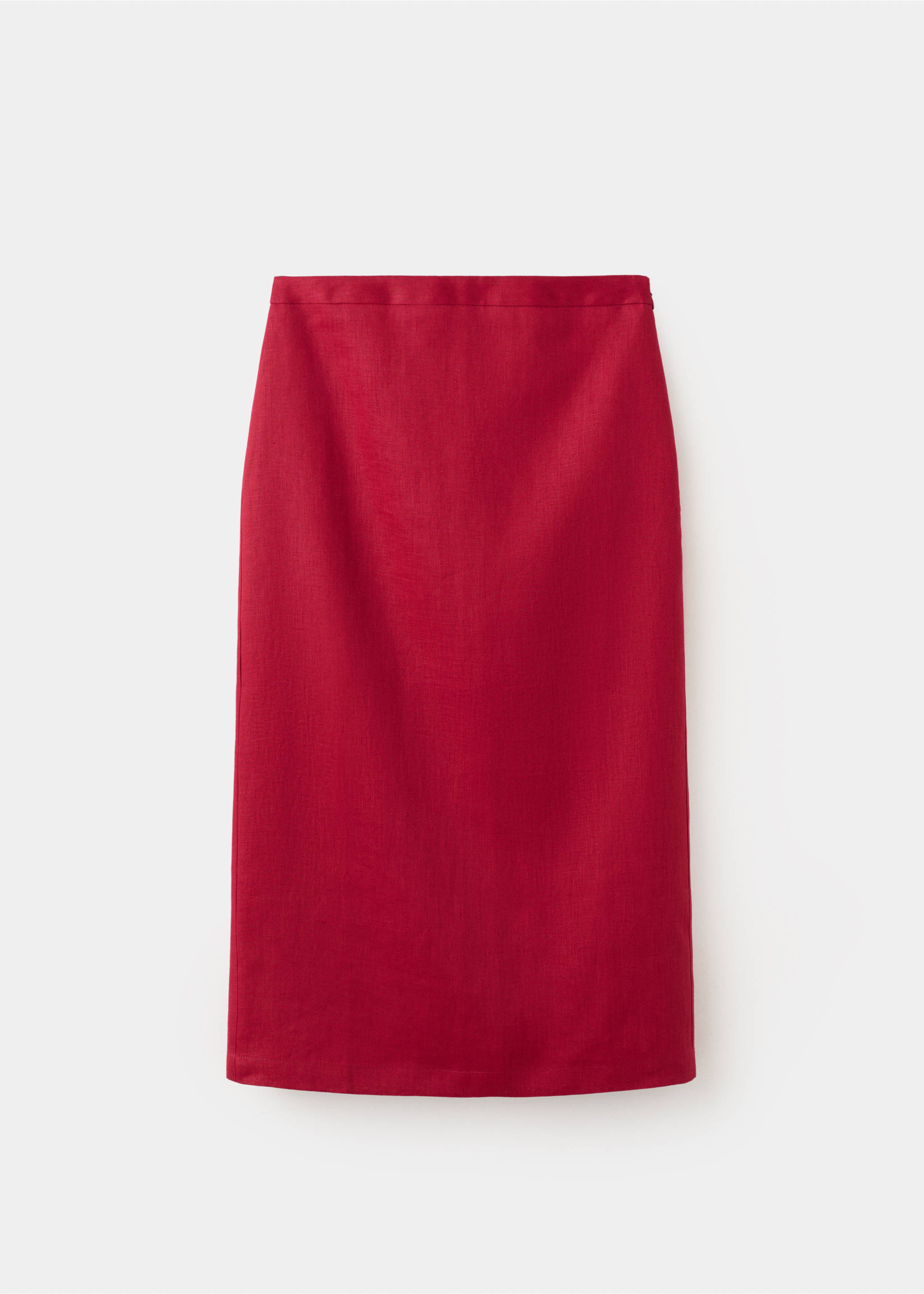 Linen midi skirt - Article without model, Red. Ref: 27097926-00.