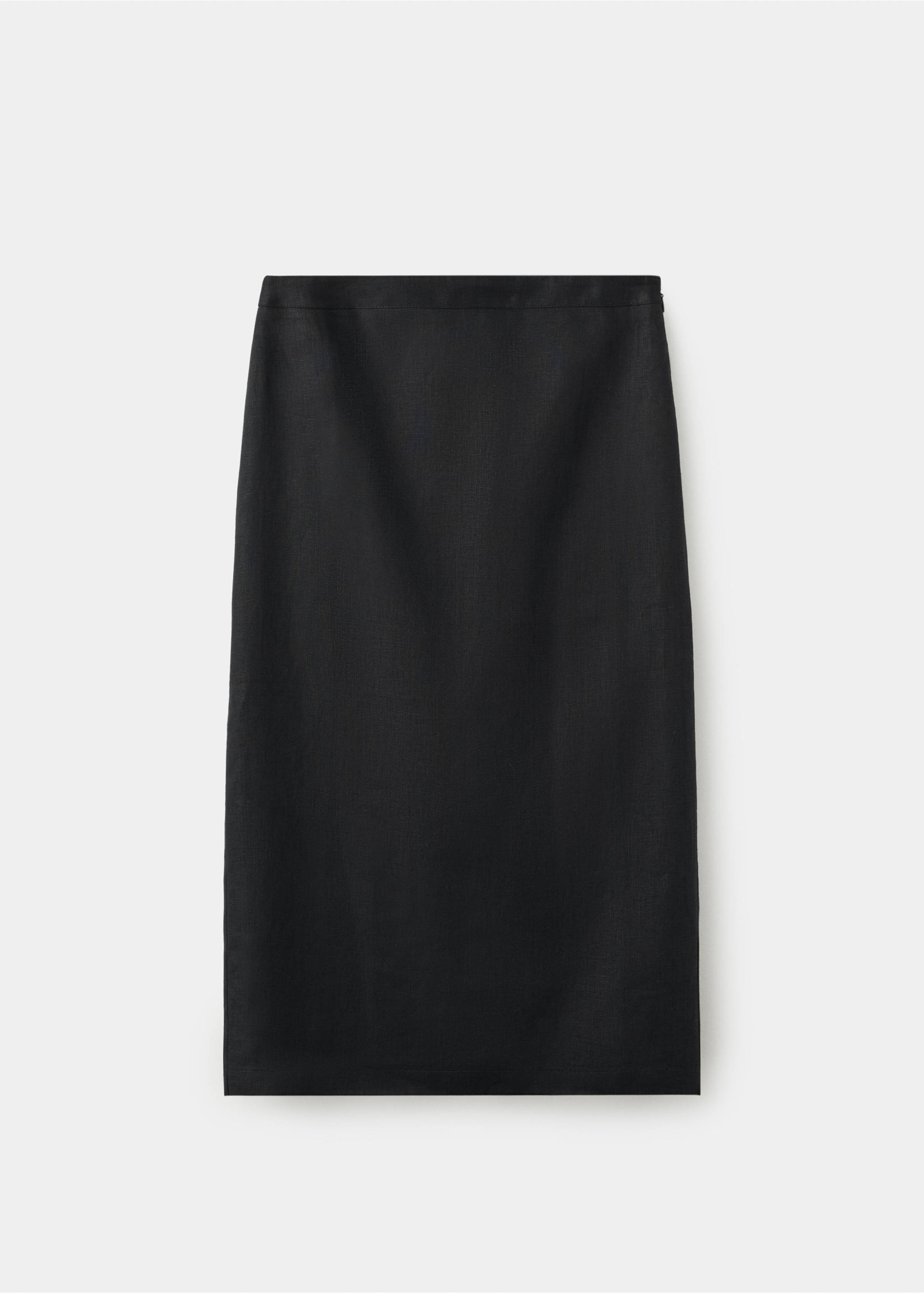 Linen midi skirt - Article without model, Black. Ref: 27097926-00.