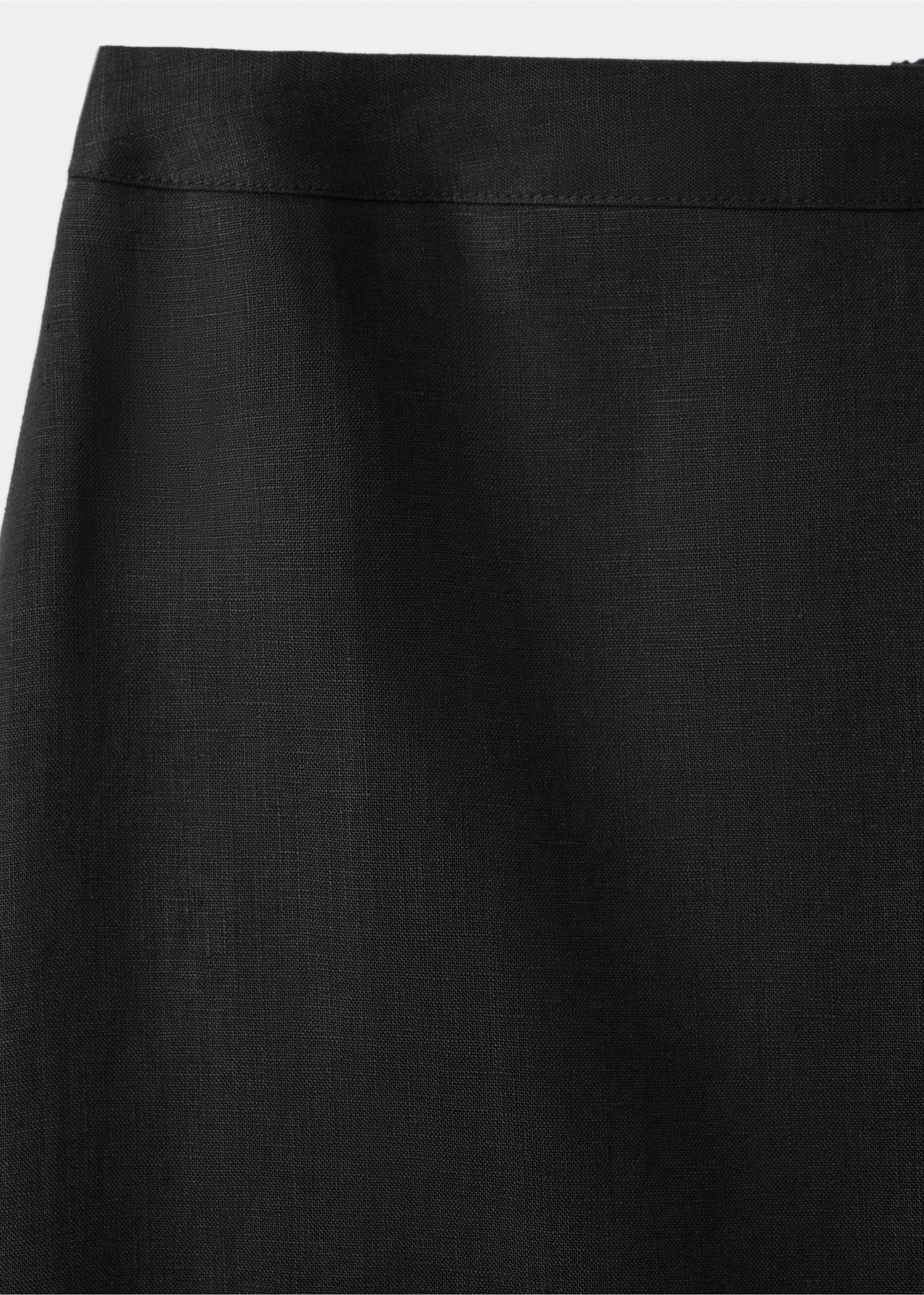 Linen midi skirt - Details of the article 0, Black. Ref: 27097926-00.