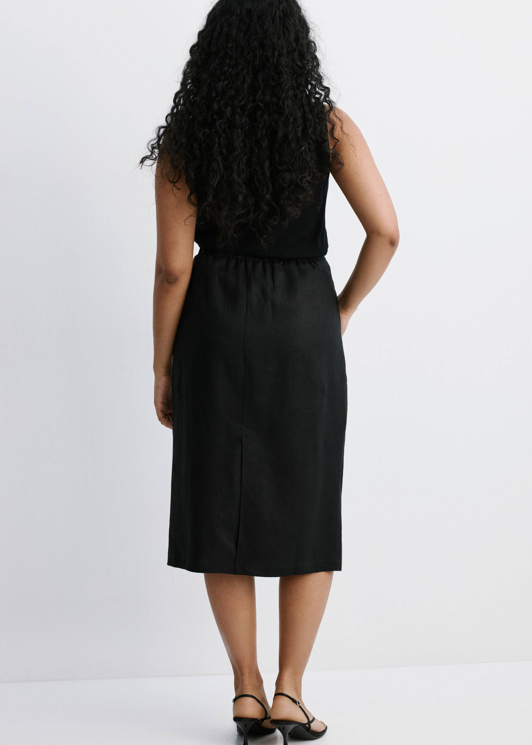 Linen midi skirt - Details of the article 4